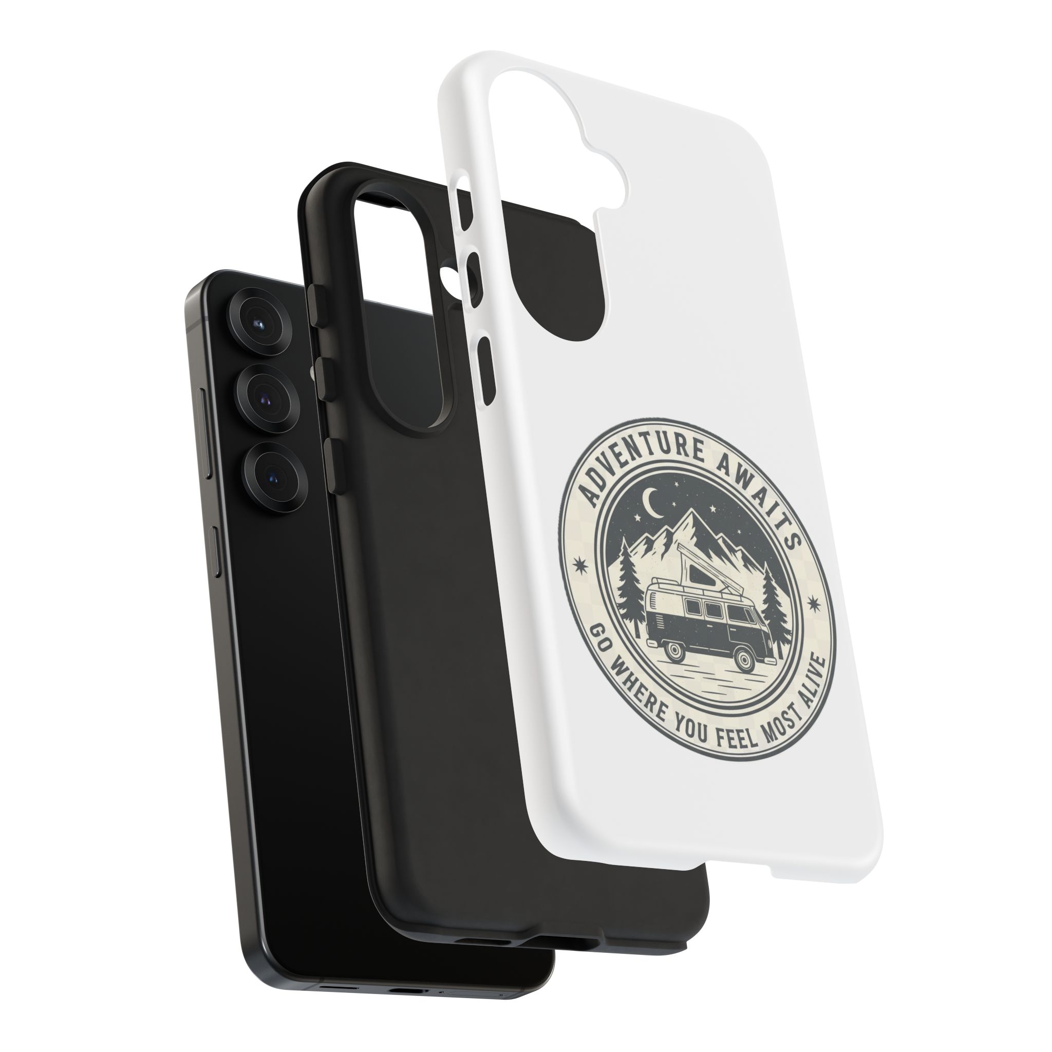Phone Case — "Adventure Awaits-Go Where You Feel Most Alive" Camper Van Design