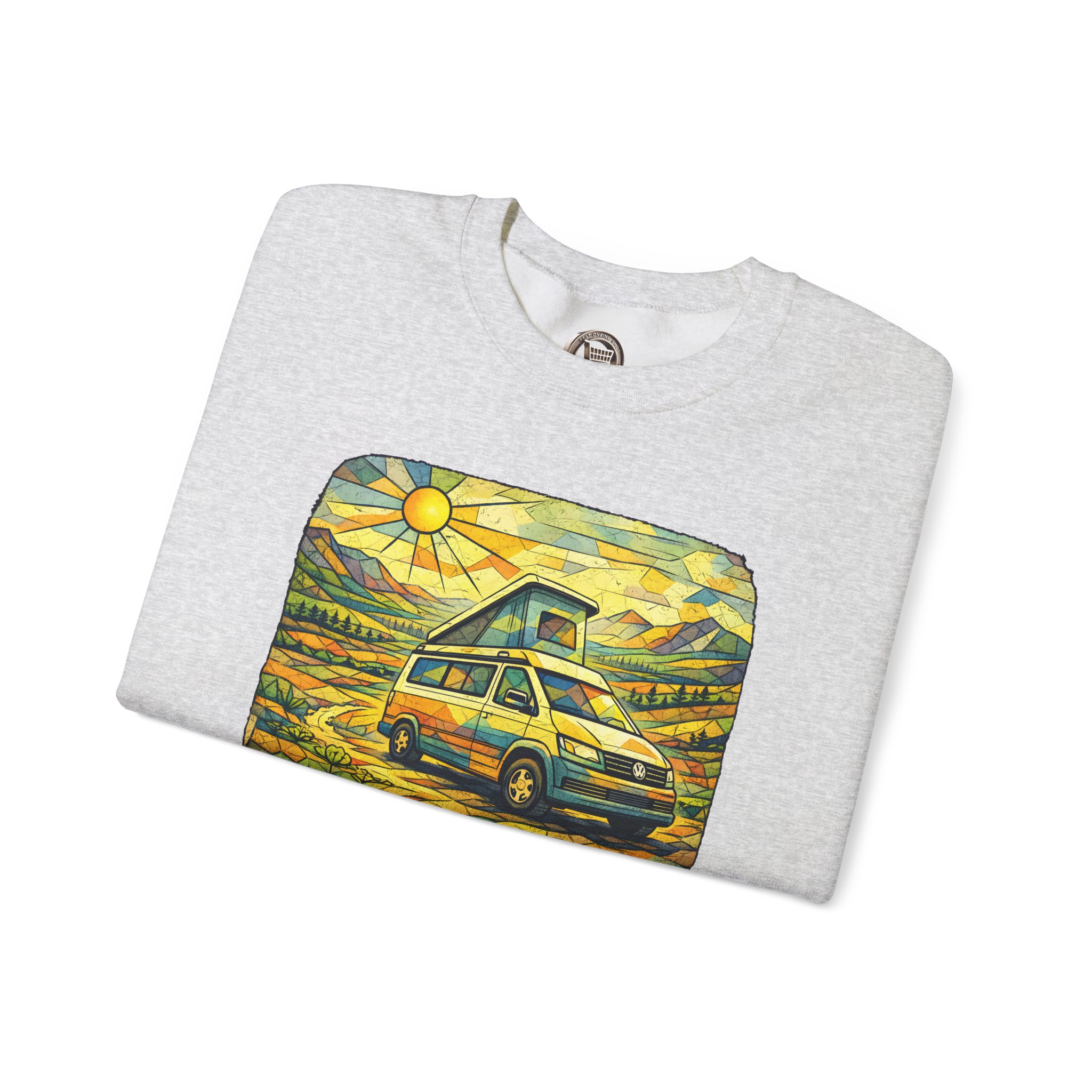 Unisex Heavy Blend™ Crewneck Sweatshirt — "Escape The Ordinary" Design Cubic-Line