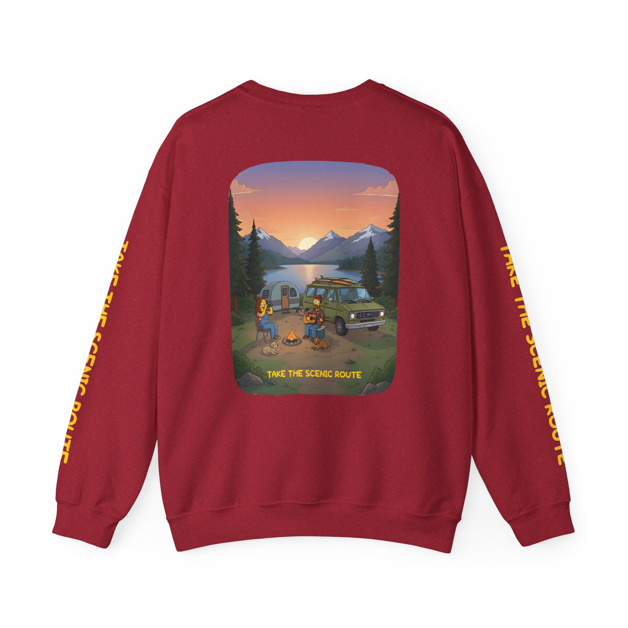 Unisex Heavy Blend™ Crewneck Sweatshirt — "Take The Scenic Route" Design Sitcom-Line
