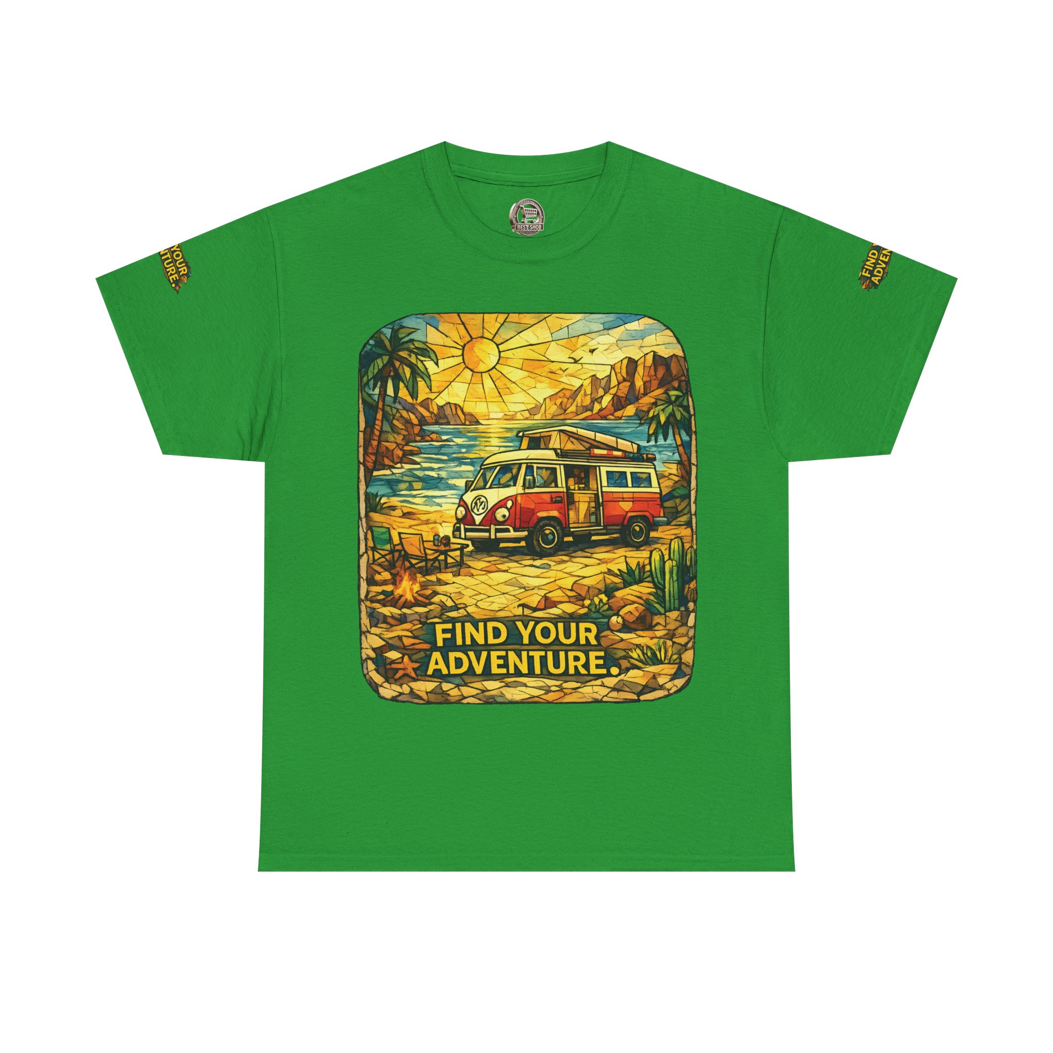 Unisex Heavy Cotton Tee — "Find Your Adventure" Design Cubic-Line