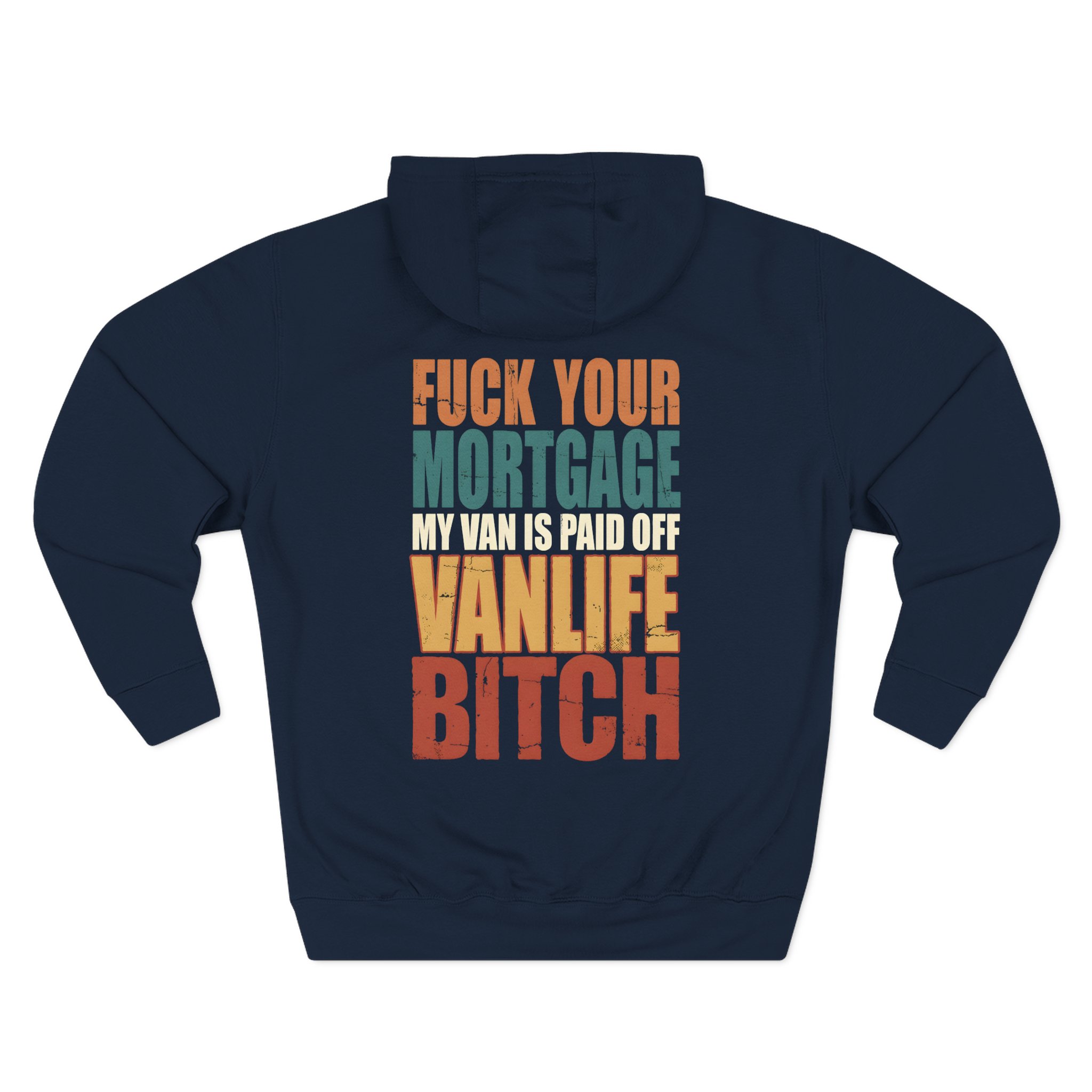 Three-Panel Fleece Hoodie - "Fuck Your Mortgage" Design F**K-Line