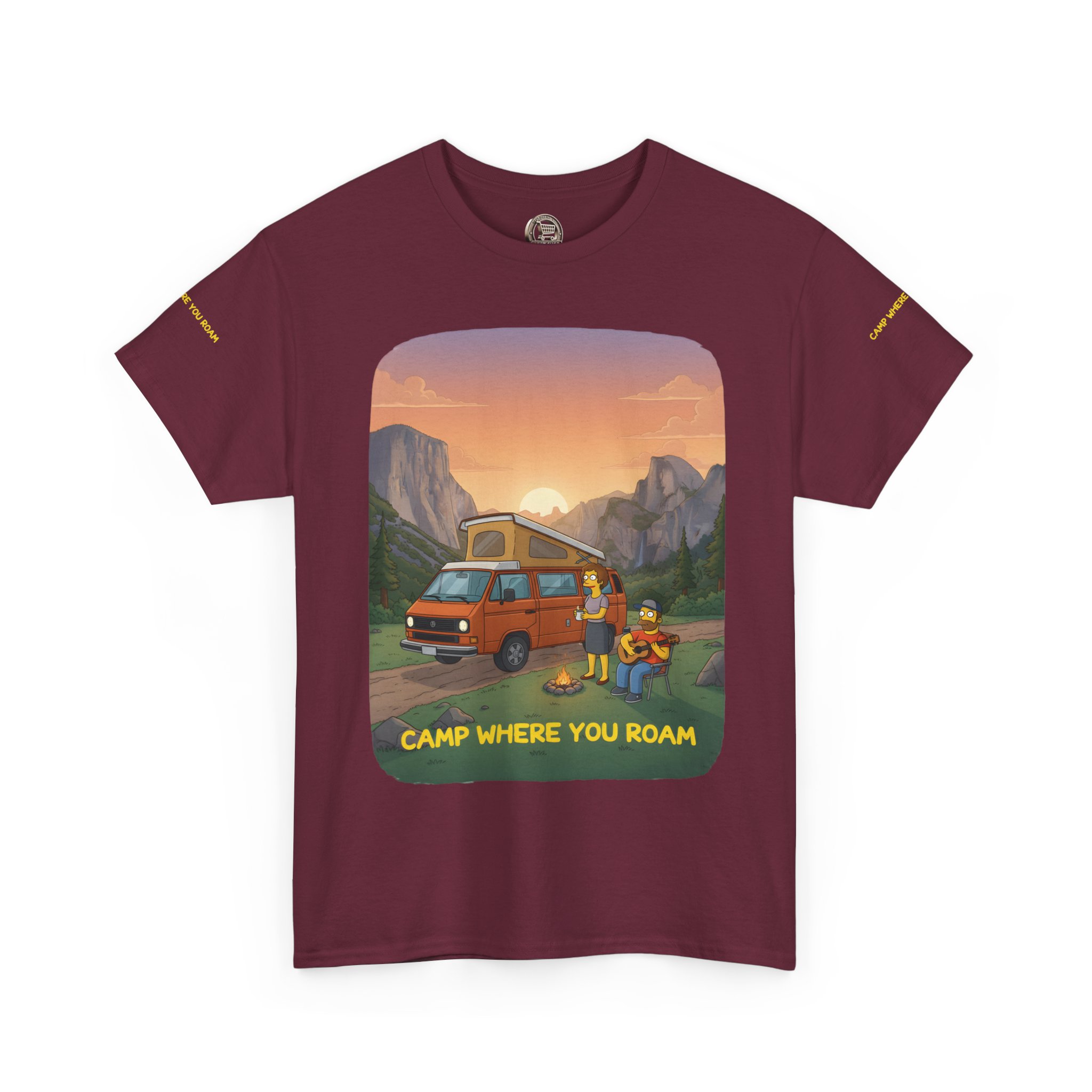 Unisex Heavy Cotton Tee — "Camp Where You Roam" Design Sitcom-Line