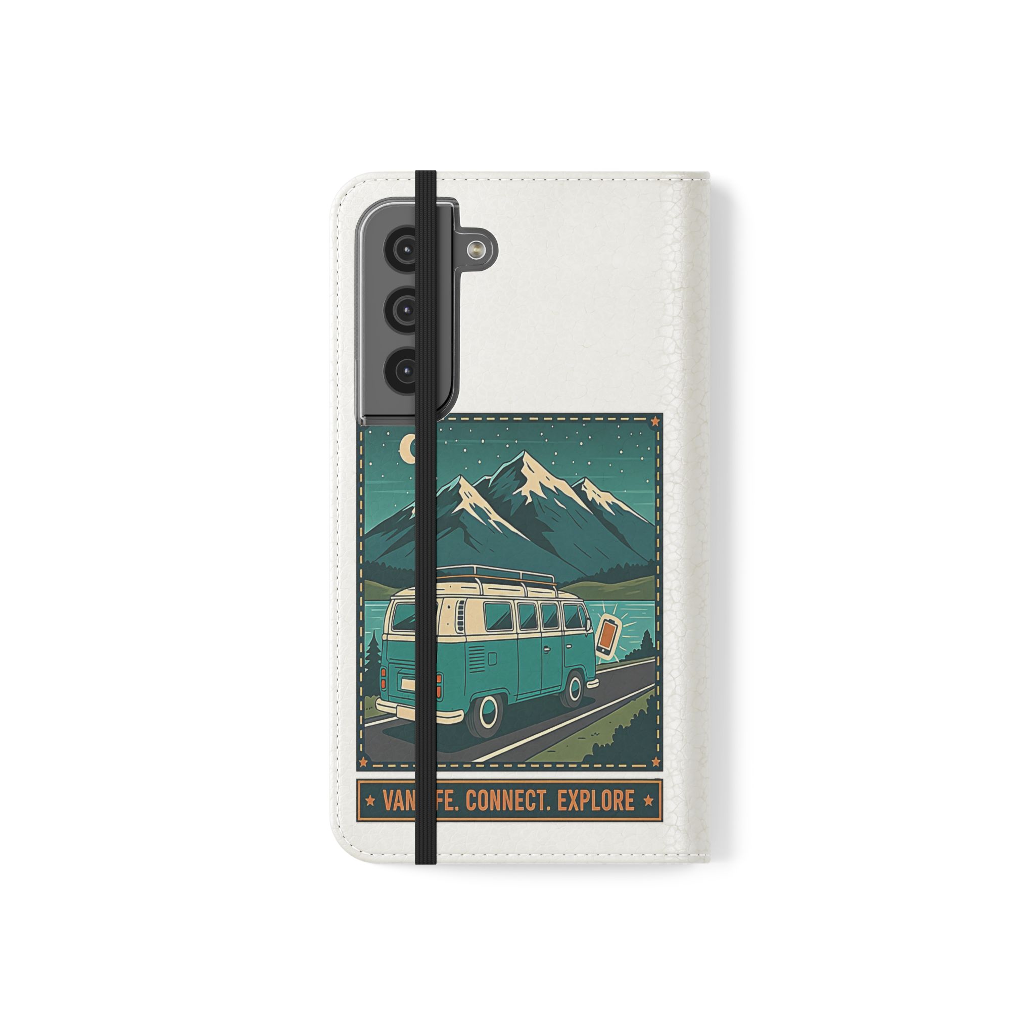 Flip Phone Case — “WiFi Where the Roam Is” Vanlife Wallet Case