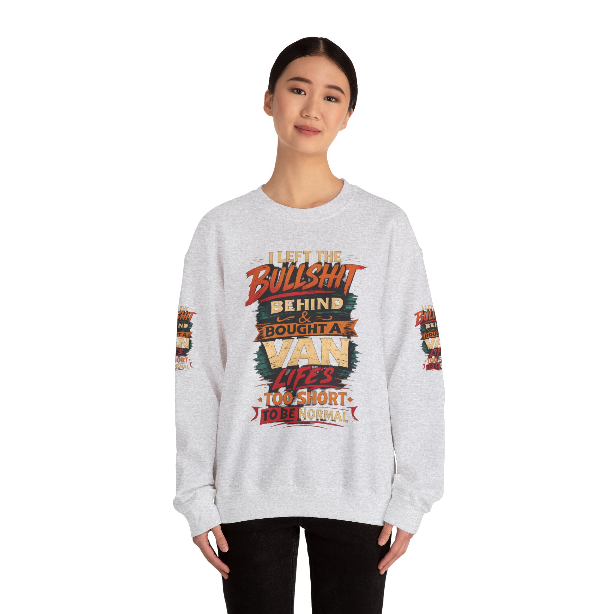 Unisex Heavy Blend™ Crewneck Sweatshirt — "I Left The Bullshit" Design F**K-Line