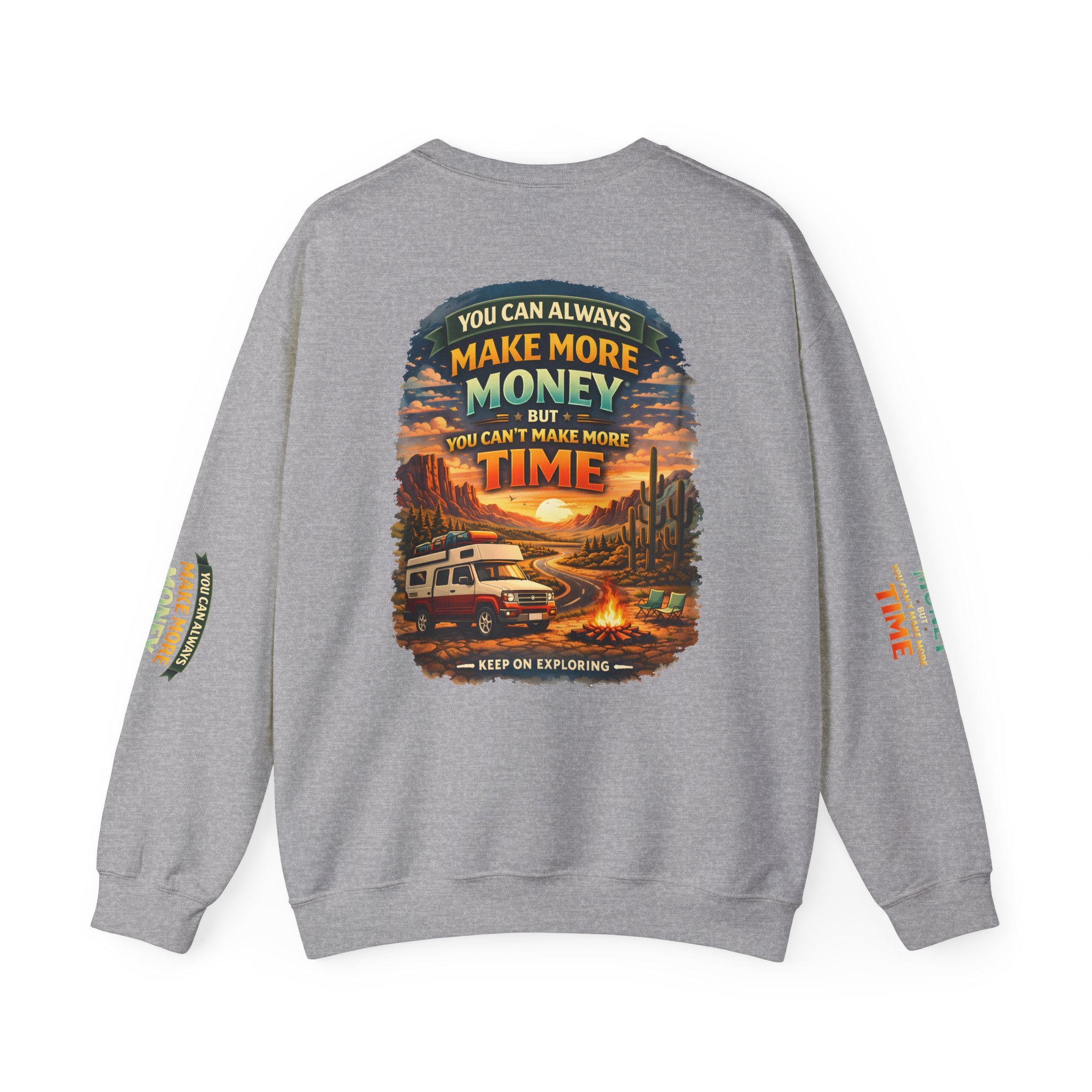 Unisex Heavy Blend™ Crewneck Sweatshirt — "You Can Always Make More Money" Design Scenic-Line