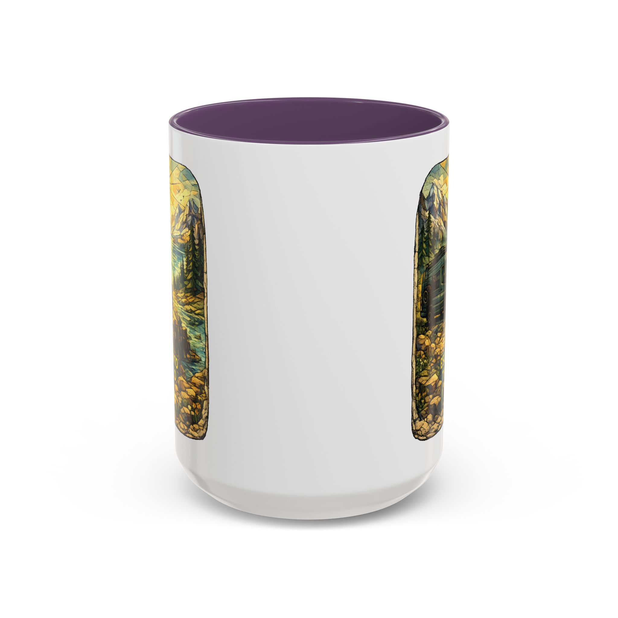Accent Coffee Mug (11, 15oz) — "Escape Into The Wild" Design Cubic-Line
