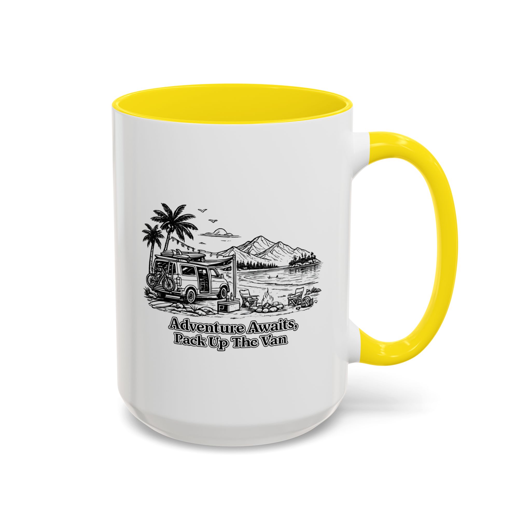 5600203651237581871_2048.jpeg Accent Coffee Mug (11, 15oz) — "Adventure Awaits,Pack Up The Van" Design Minimal-Line