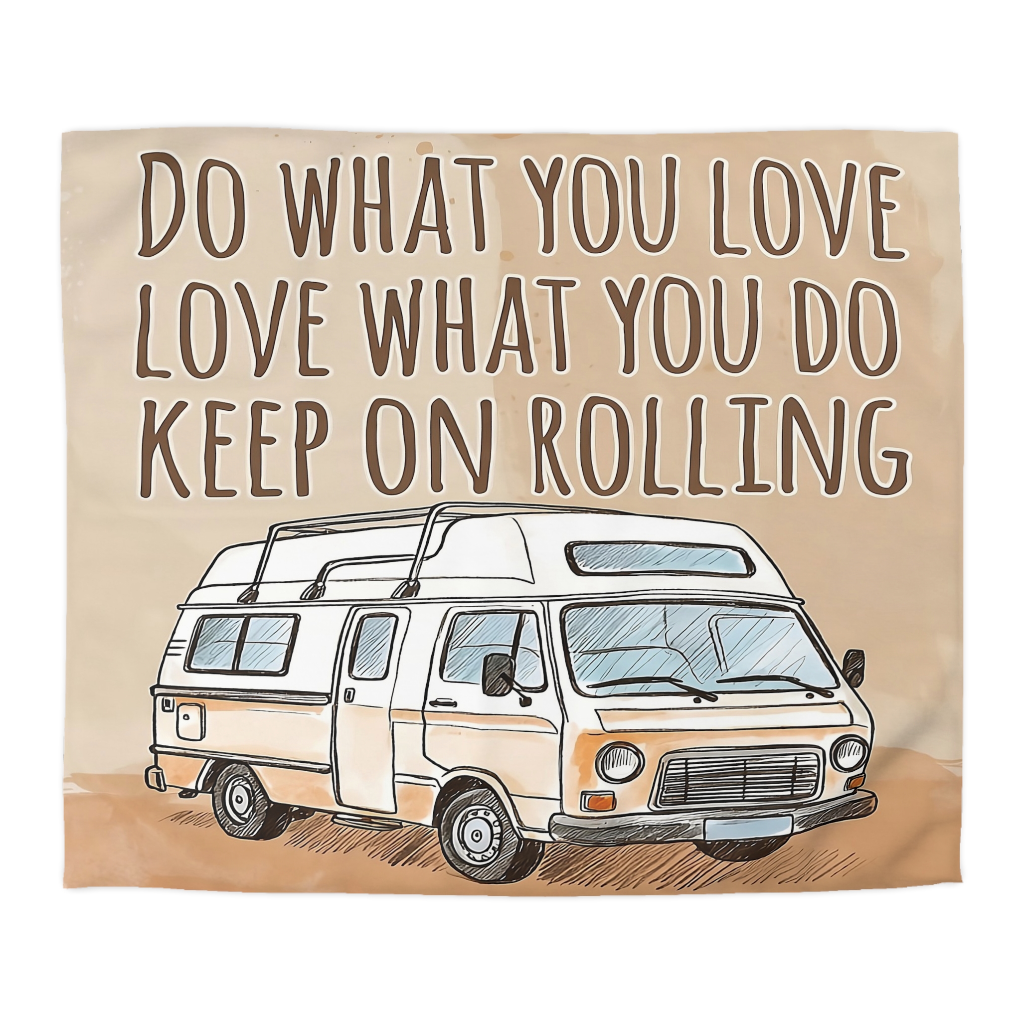 5605497089840843300_2048.jpeg Duvet Cover - 'Do What You Love, Keep On Rolling' Campervan Bedding