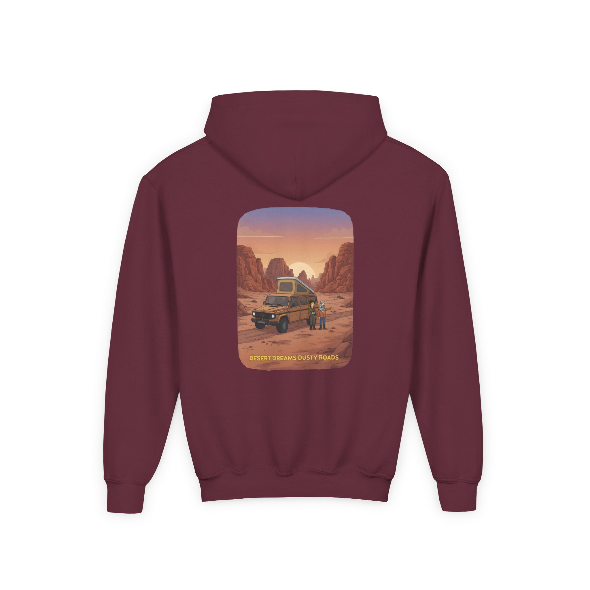 Youth Hoodie(Gildan) – "Desert Dreams Dusty Roads" (Design Sitcom-Line)