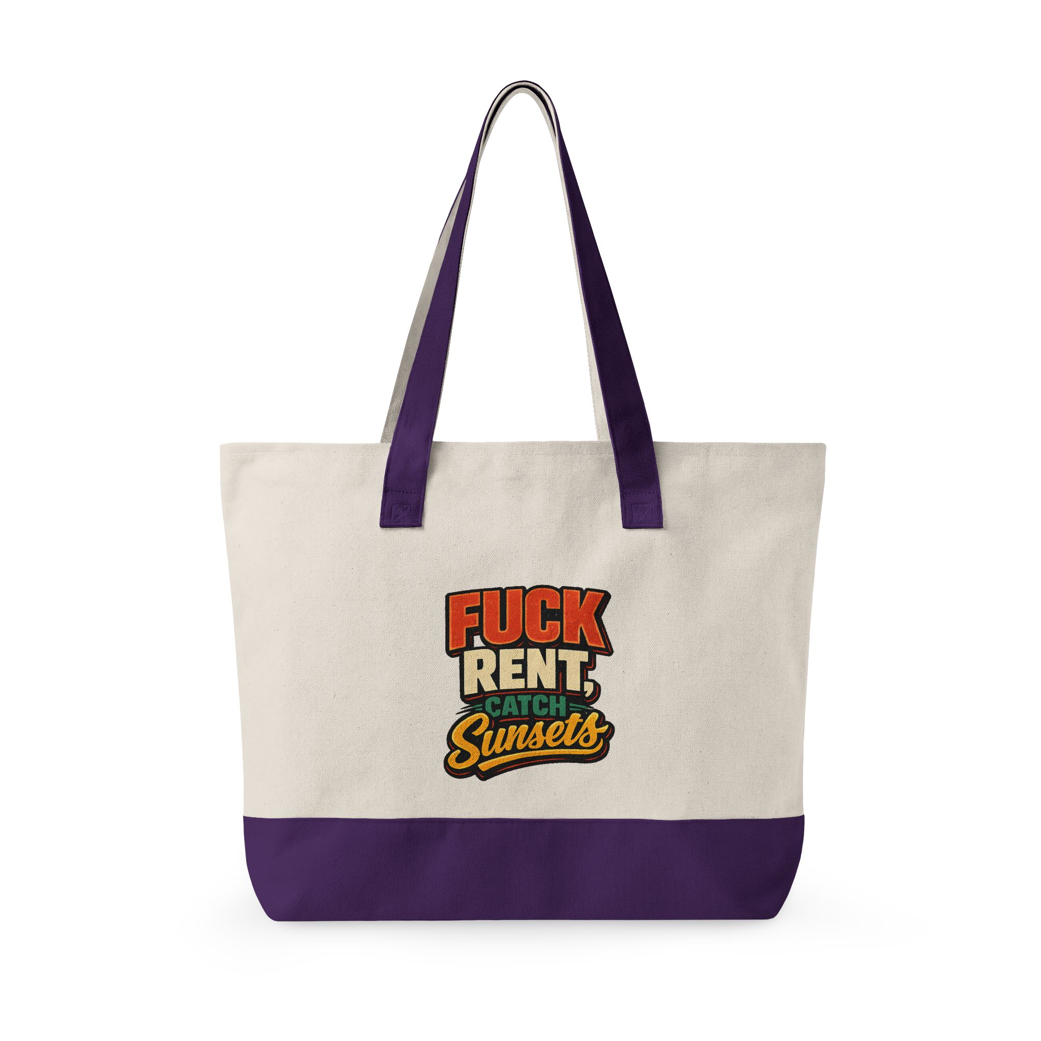 Zippered Canvas Tote — "Fuck Rent" (Design F**K-Line)