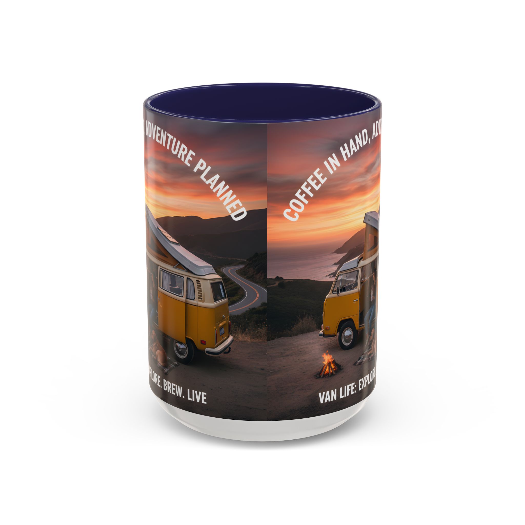 Accent Coffee Mug (11, 15oz) - "Coffee in Hand, Adventure Planned"