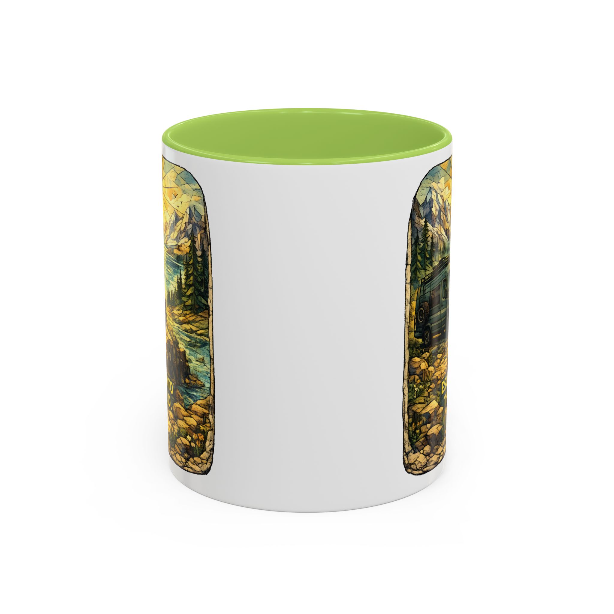Accent Coffee Mug (11, 15oz) — "Escape Into The Wild" Design Cubic-Line