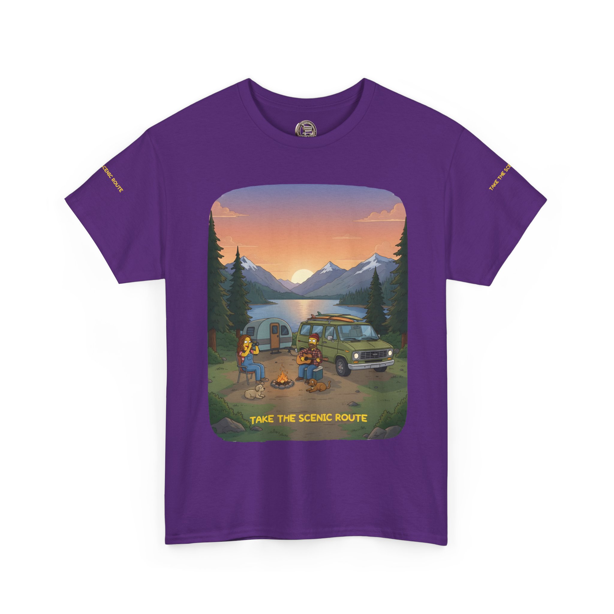 Unisex Heavy Cotton Tee — "Take The Scenic Route" Design Sitcom-Line
