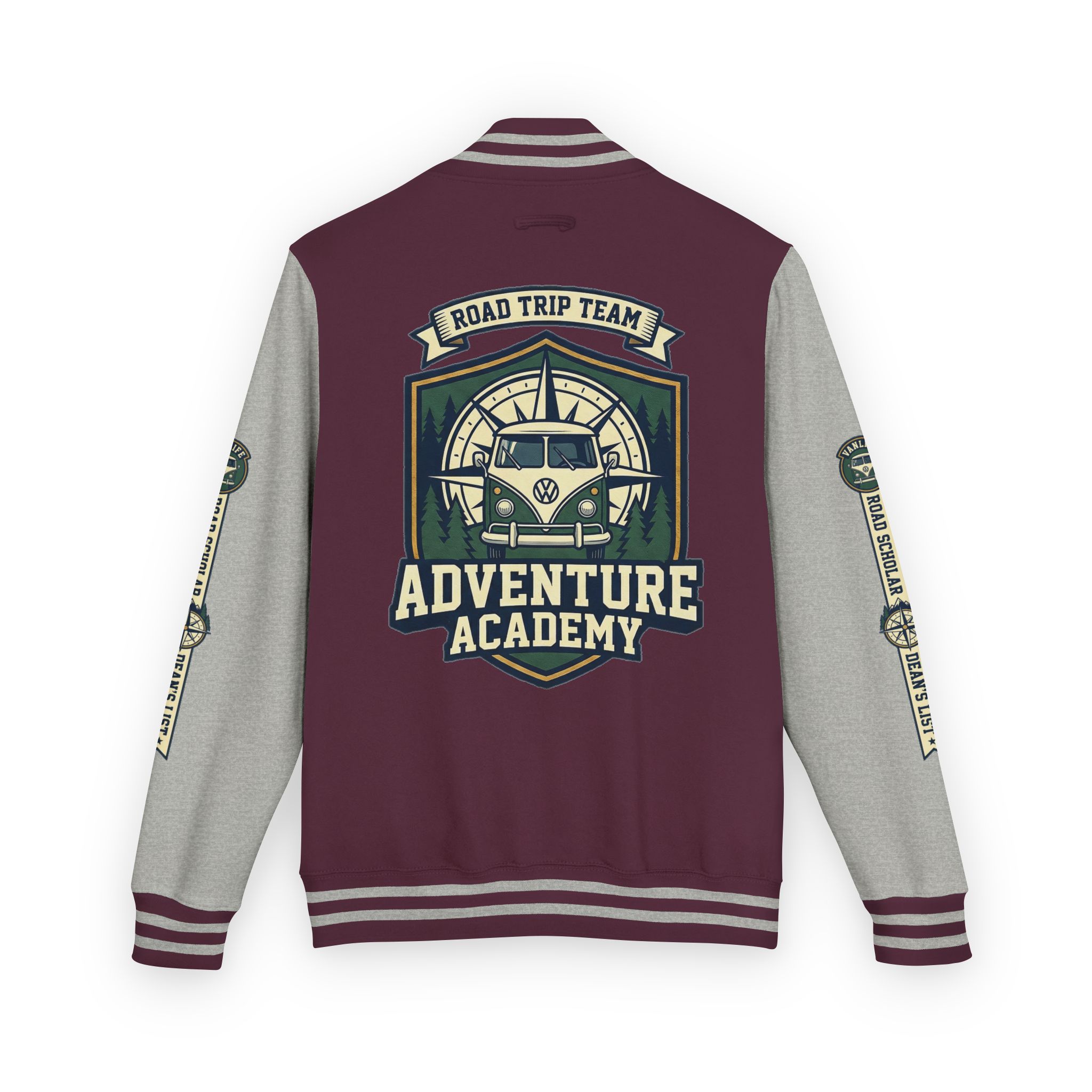 Unisex Heavyweight Letterman Jacket (Awdis) —"Adventure Academy" Road Trip Team Varsity Jacket
