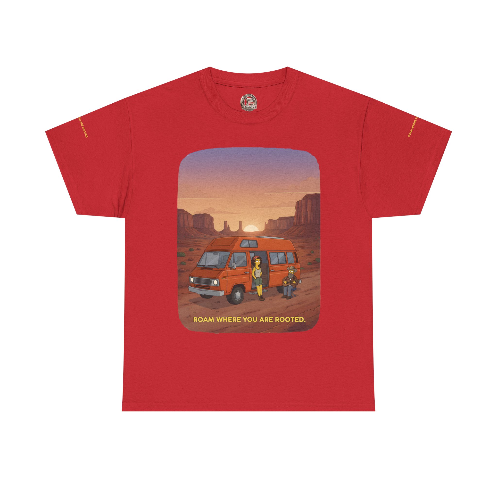 Unisex Heavy Cotton Tee — "Roam Where You Are Rooted" Design Sitcom-Line