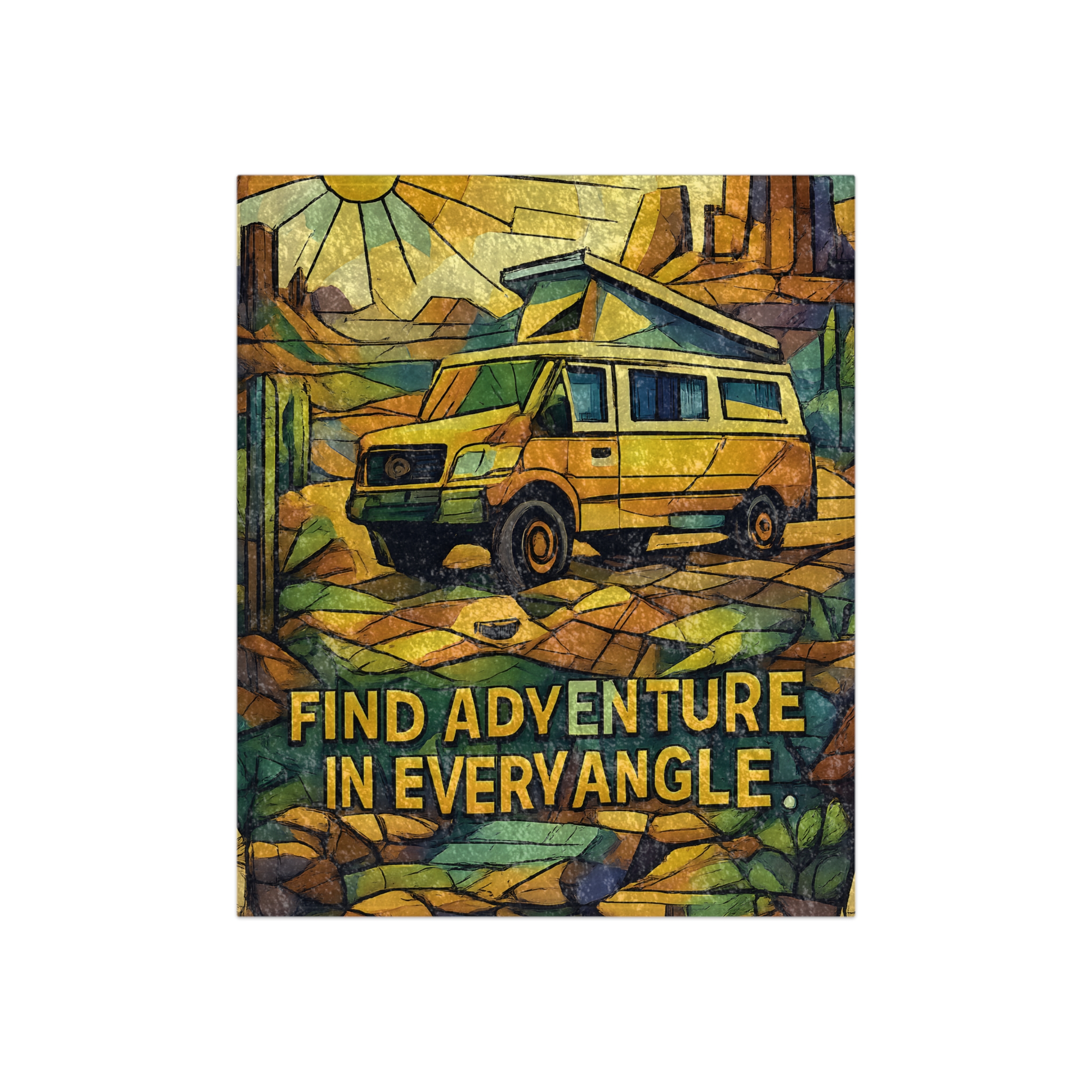 5633544886064980357_2048.jpeg Crushed Velvet Blanket —"Find Adventure In Every Corner" Design Cubic-Line (Campervan)