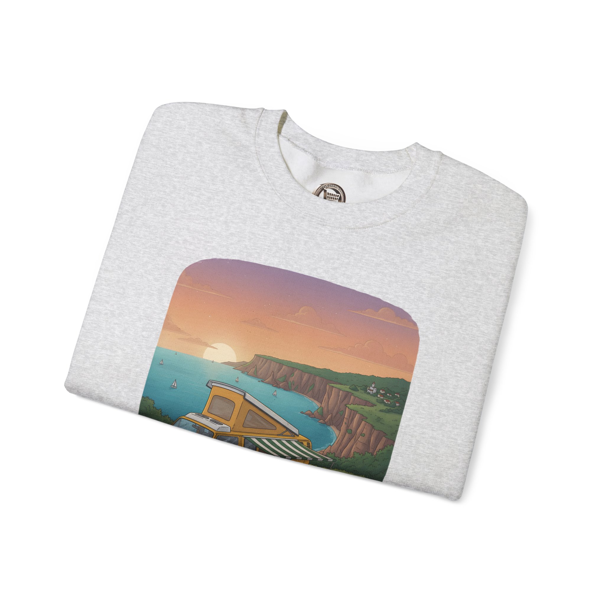 Unisex Heavy Blend™ Crewneck Sweatshirt — "The World Awaits" Design Sitcom-Line