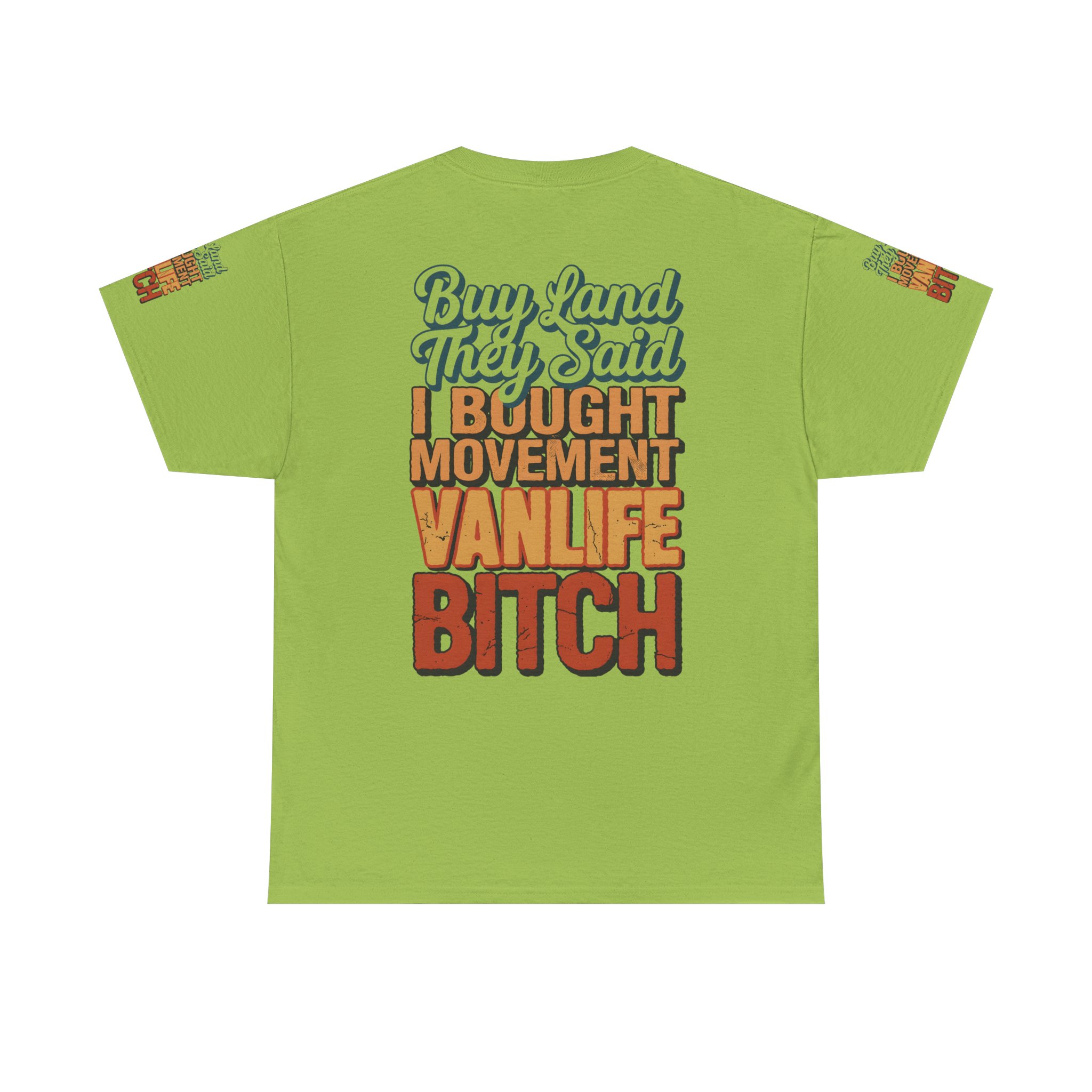 Unisex Heavy Cotton Tee — "Buy Land They Said" Design F**K-Line