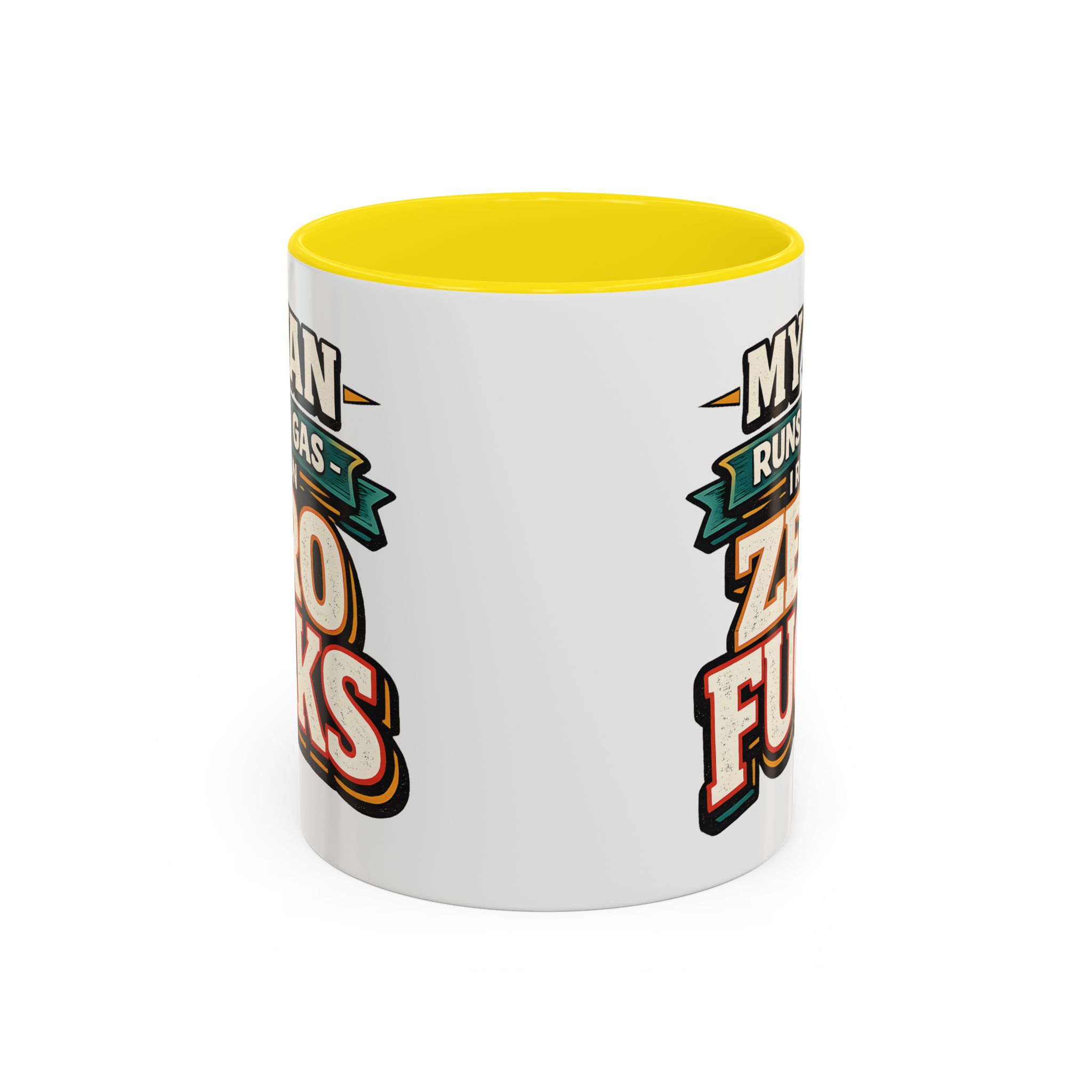 Accent Coffee Mug (11, 15oz) — "My Van Runs On Gas" Design F**K-Line