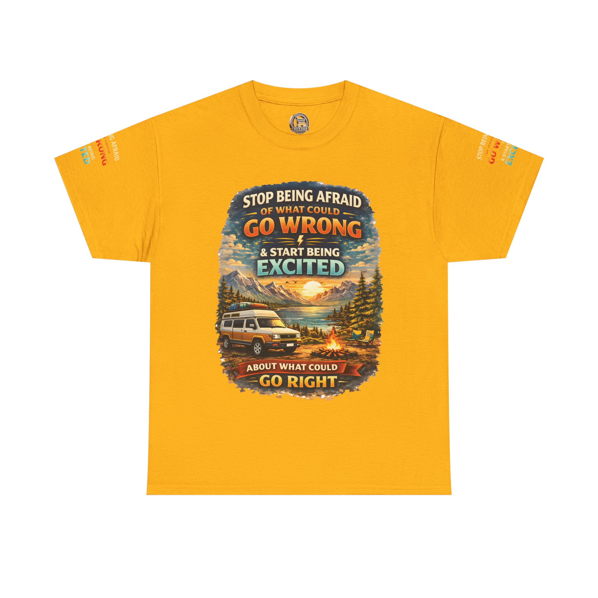 5653580886730519272_2048.jpeg Unisex Heavy Cotton Tee — "Stop Being Afraid Of What Could Go Wrong" Design Scenic-Line