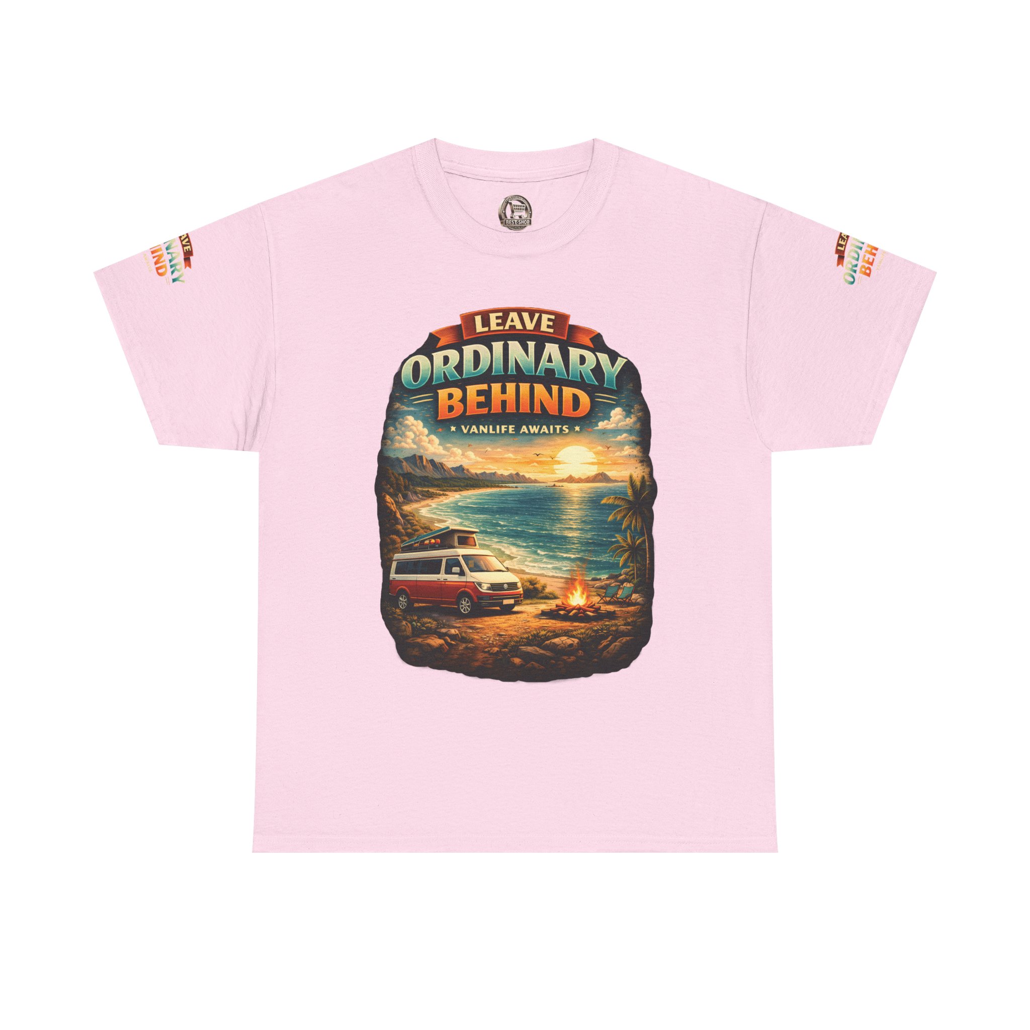 Unisex Heavy Cotton Tee — "Leave Ordinary Behind" Design Scenic-Line