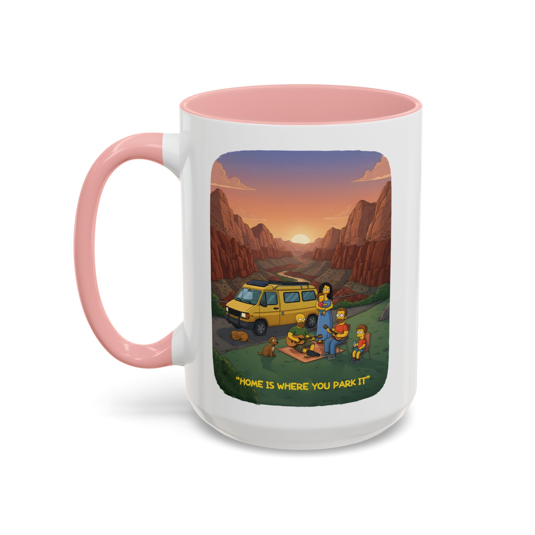 Accent Coffee Mug (11, 15oz) — "Home Is Where You Park It" Design Sitcom-Line