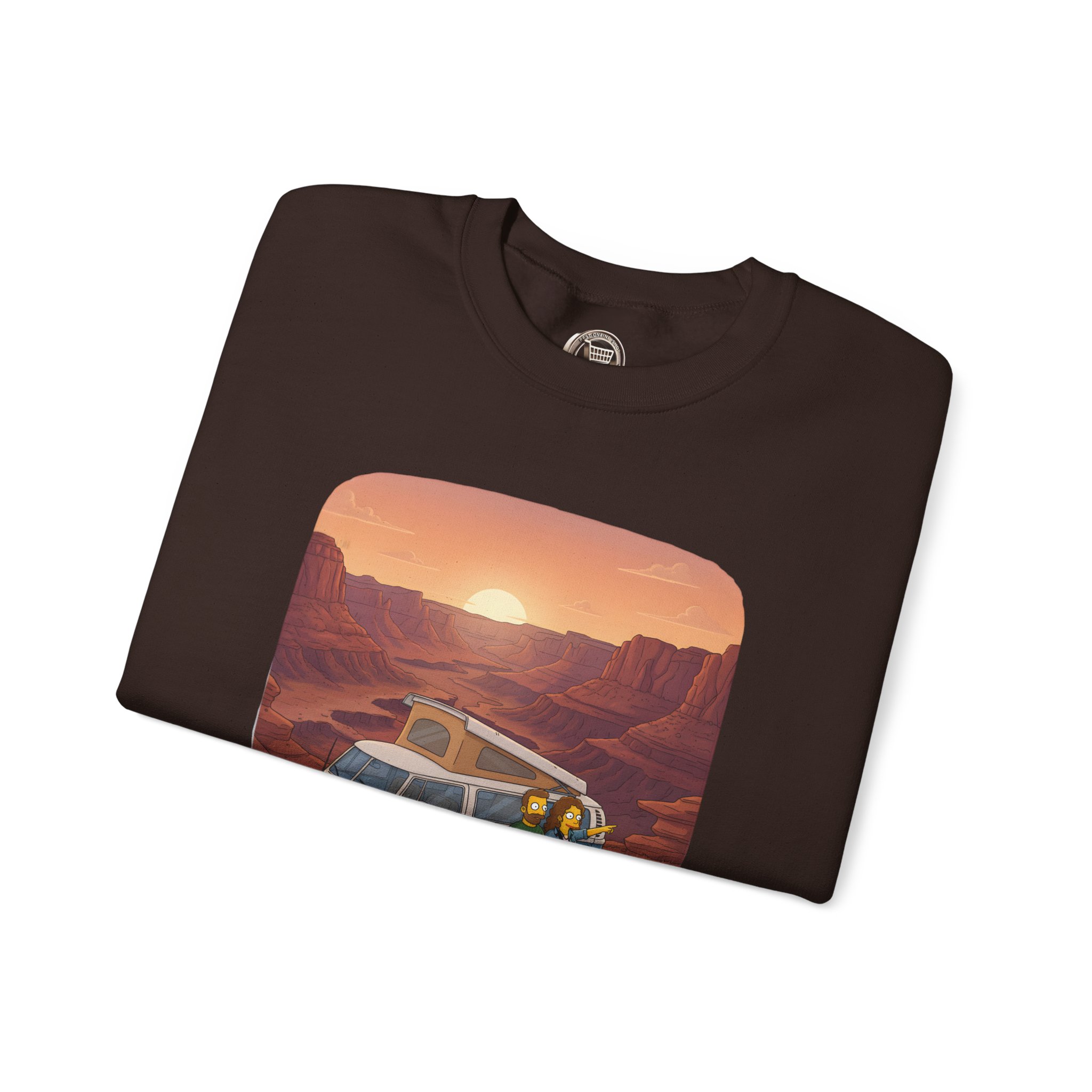 Unisex Heavy Blend™ Crewneck Sweatshirt — "Chasing Sunsets And Dusty Trails" Design Sitcom-Line