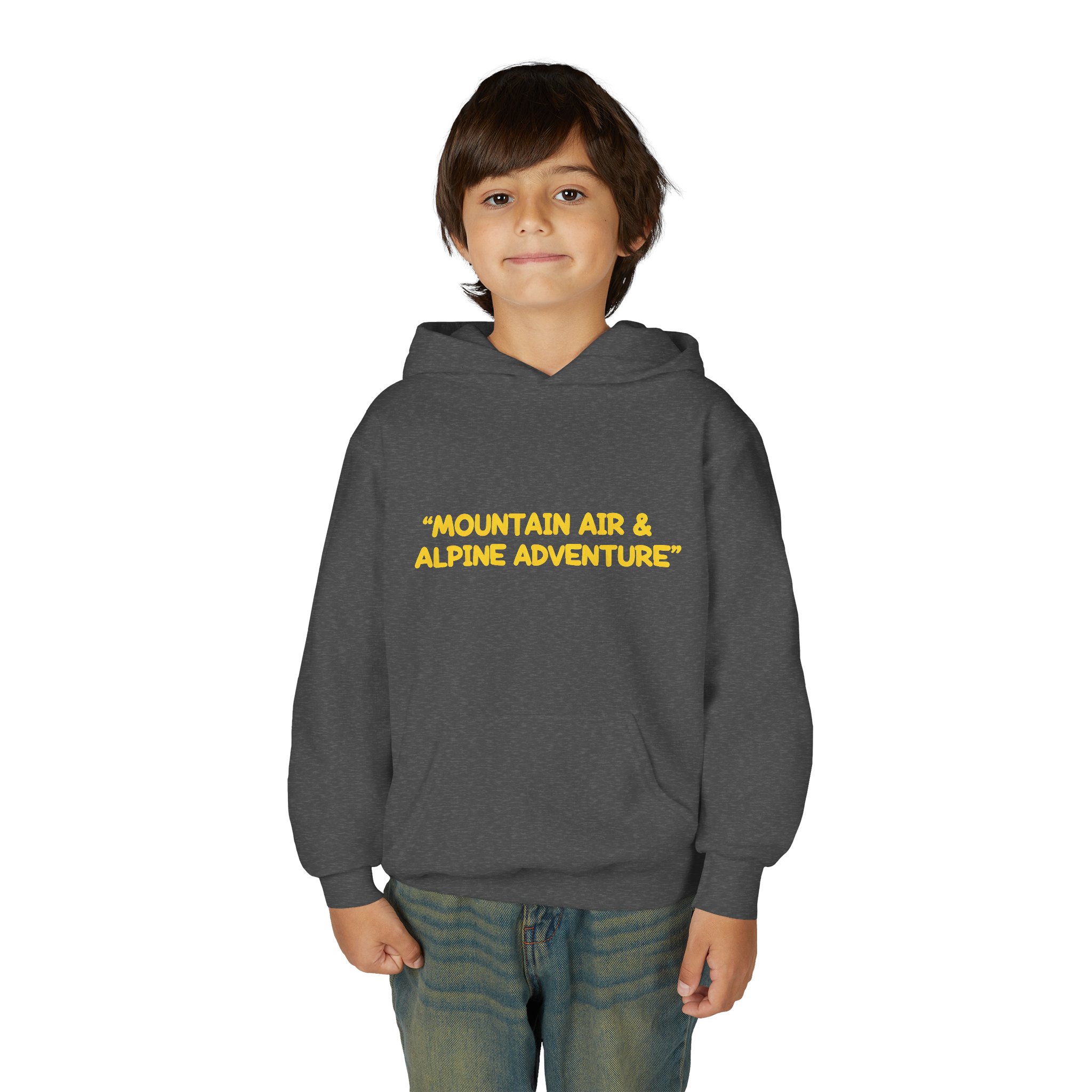 Youth Hoodie(Gildan) – "Mountain Air-Alpine Adventure" (Design Sitcom-Line)