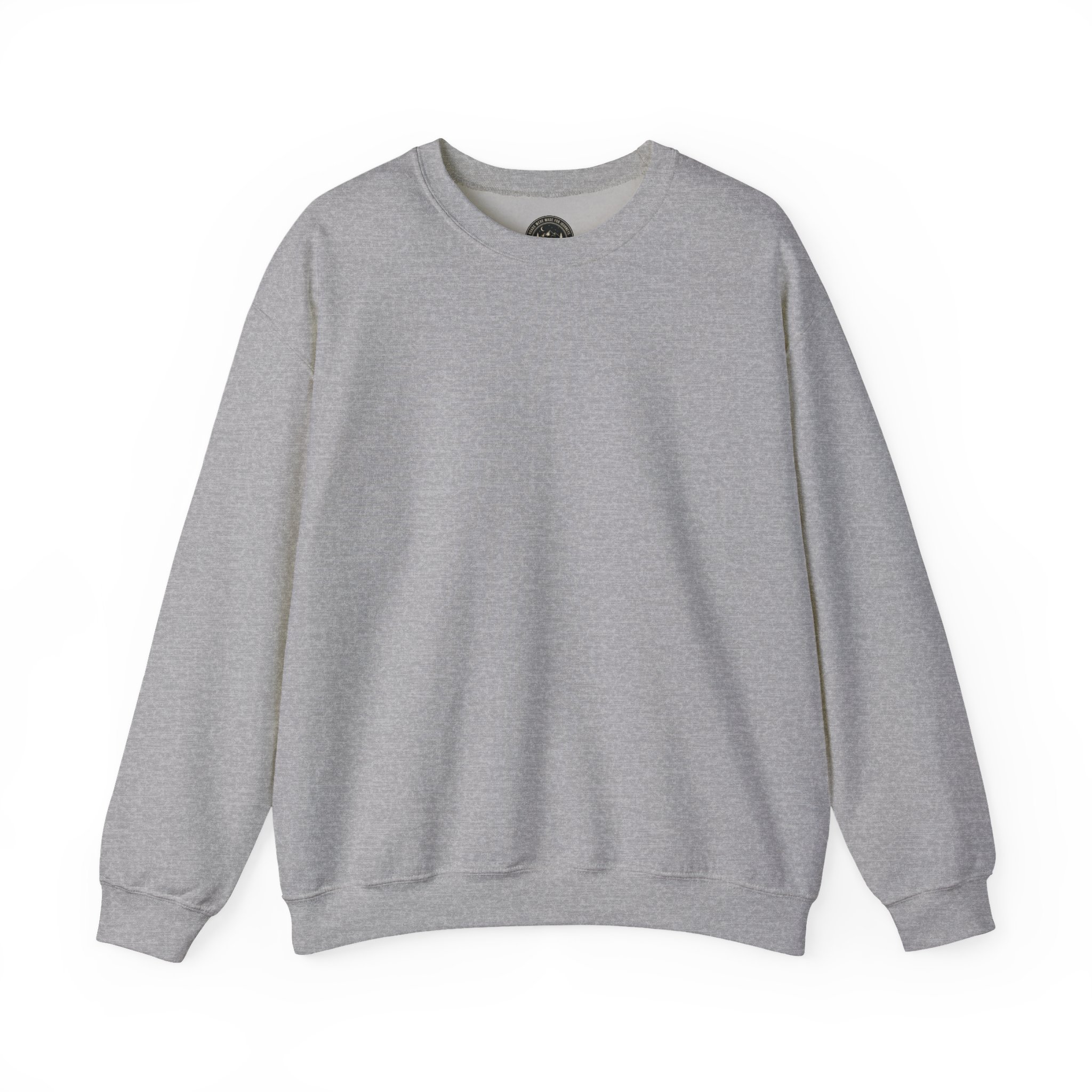 Crewneck Sweatshirt — "ROAD WHERE MADE FOR JOURNEYS-NOT DESTINATIONS" (Only Back printed) Vintage Camper Van Outdoor Graphic