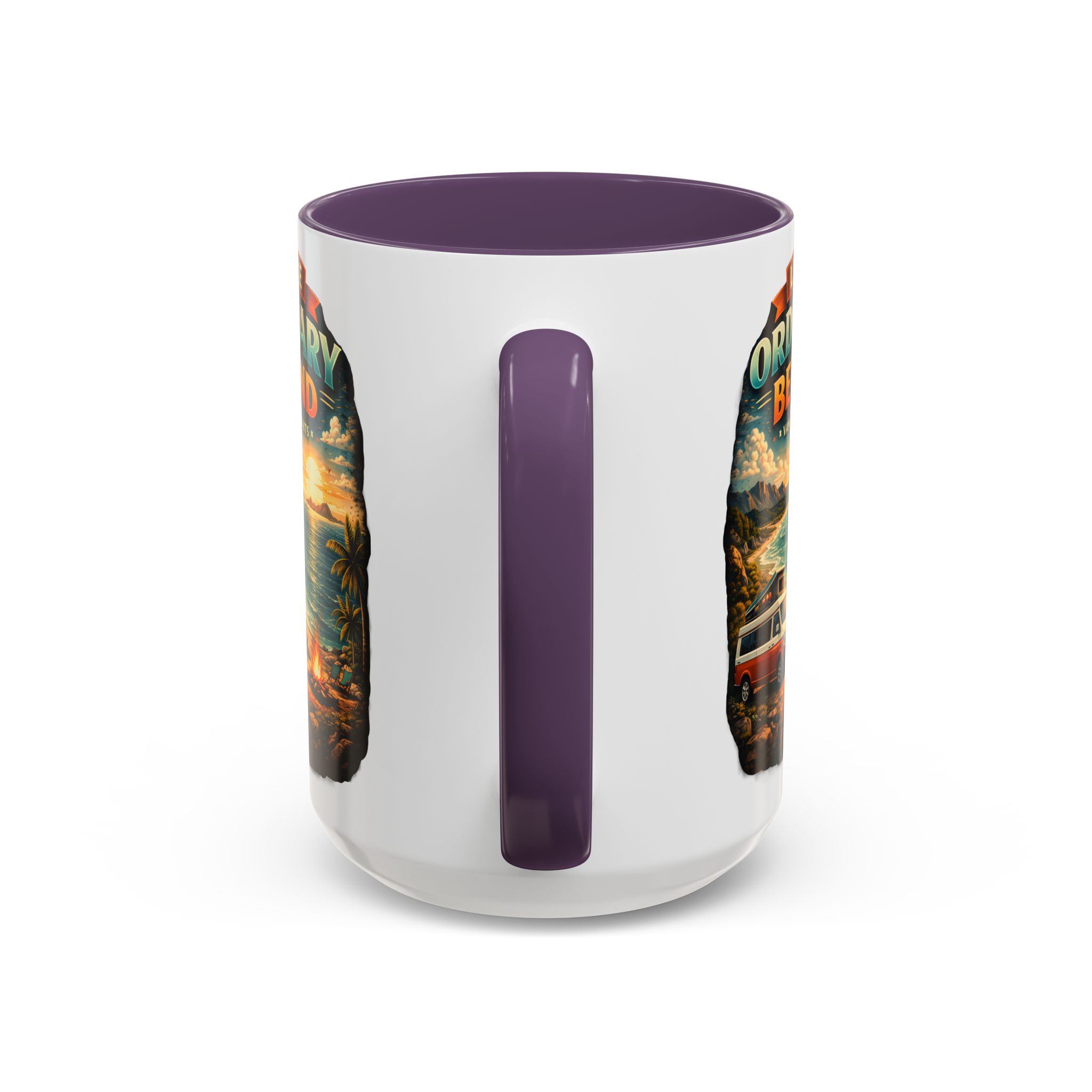 Accent Coffee Mug (11, 15oz) — "Leave Ordinary Behind" Design Scenic-Line