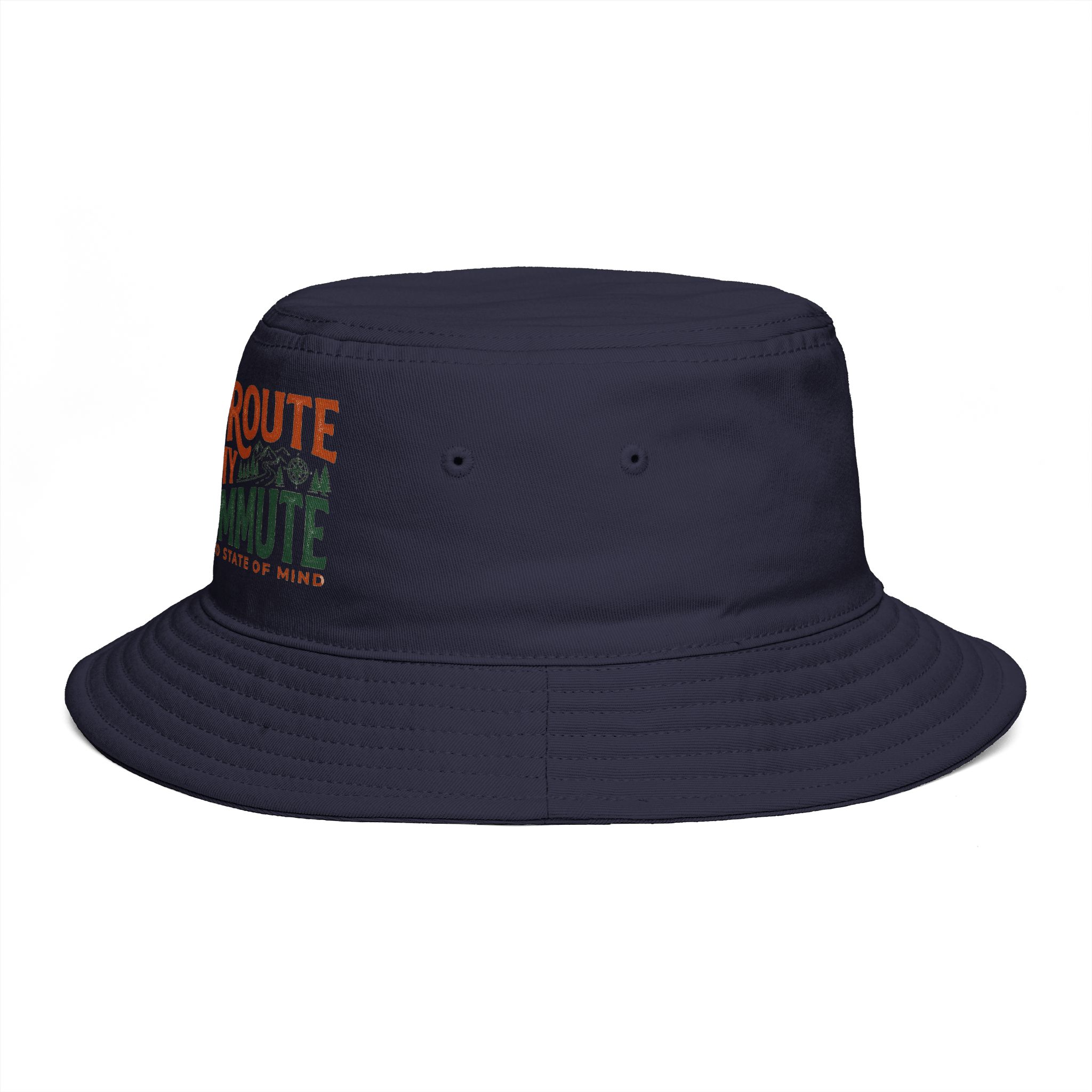Bucket Hat — “The Scenic Route Is My Only Commute” Embroidered Outdoor Travel Hat