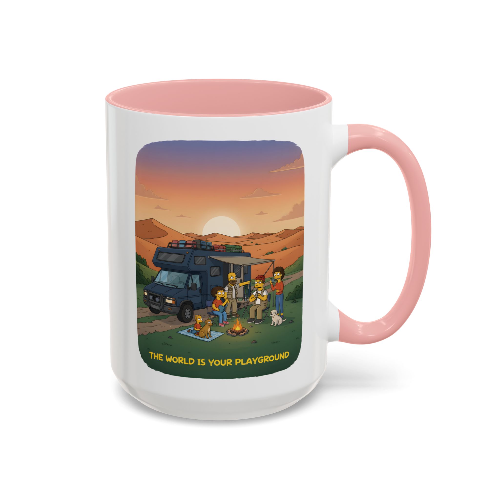 Accent Coffee Mug (11, 15oz) — "The World Is Your playground" Design Sitcom-Line