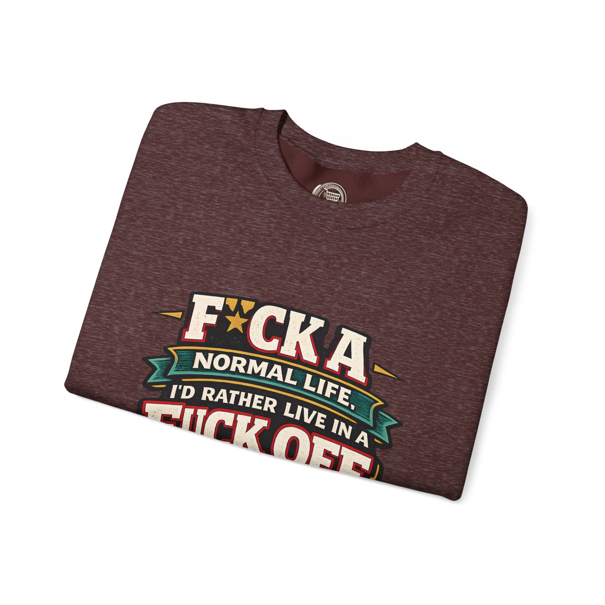 5688648544635861349_2048.jpeg Unisex Heavy Blend™ Crewneck Sweatshirt — "Fuck A Normal Life" Design F**K-Line