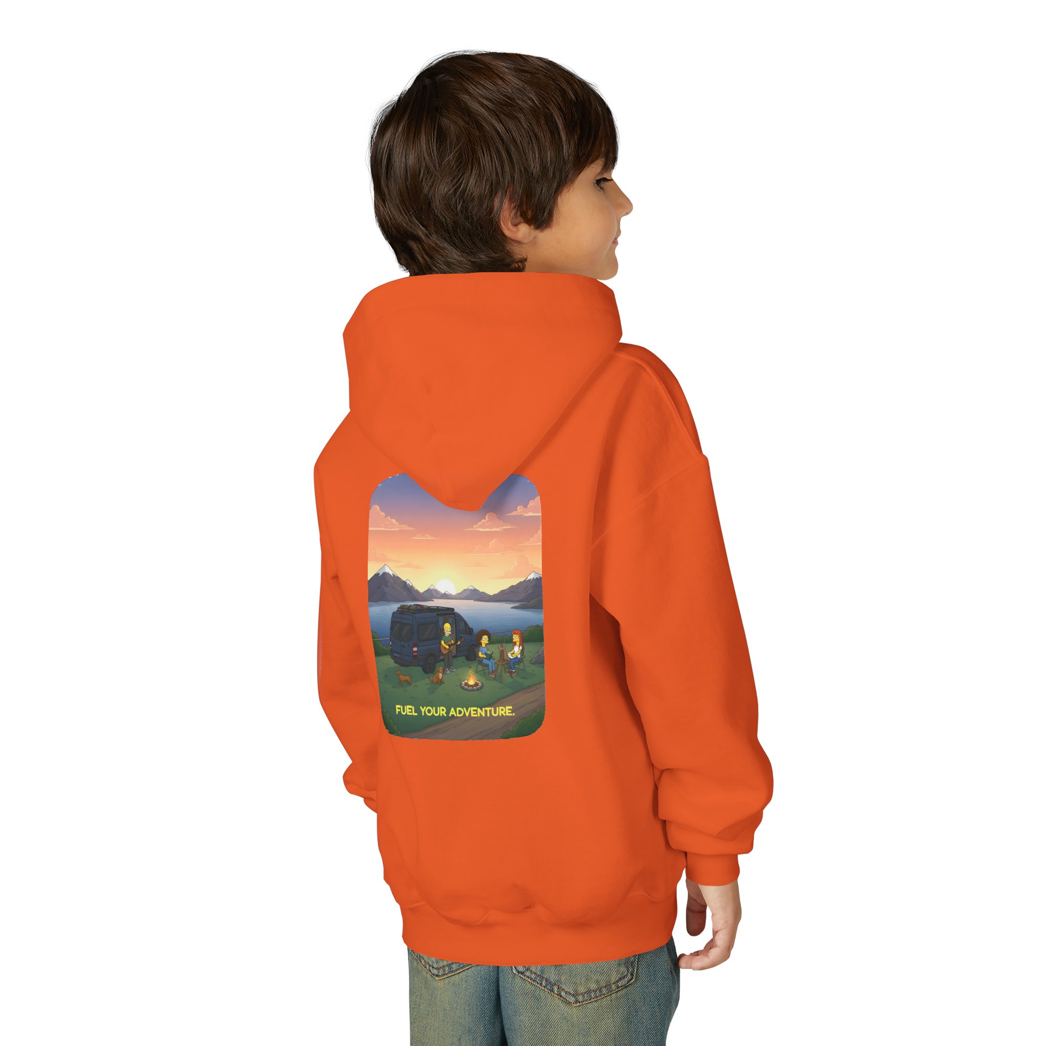 Youth Hoodie(Gildan) – "Fuel Your Adventure" (Design Sitcom-Line)