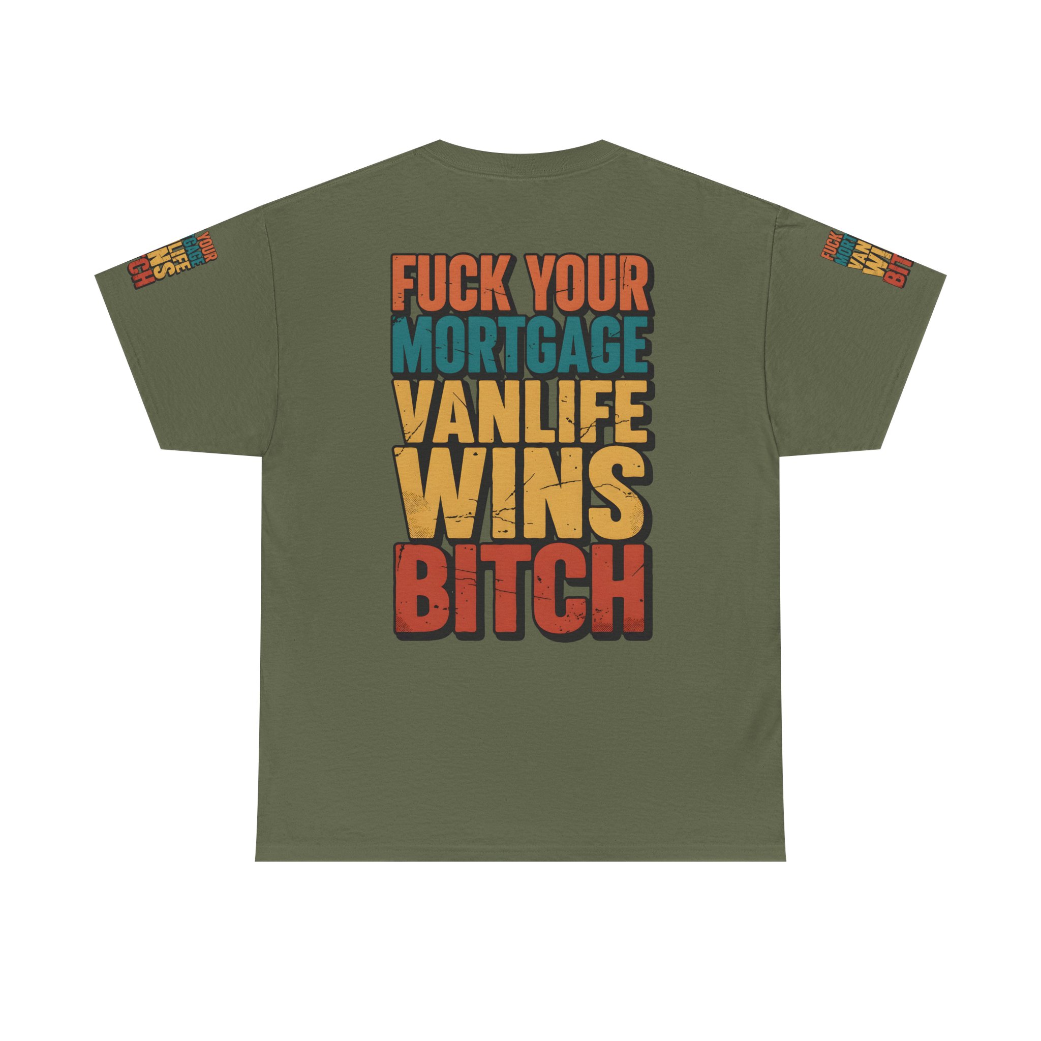 Unisex Heavy Cotton Tee — "Fuck Your Mortgage" Design F**K-Line