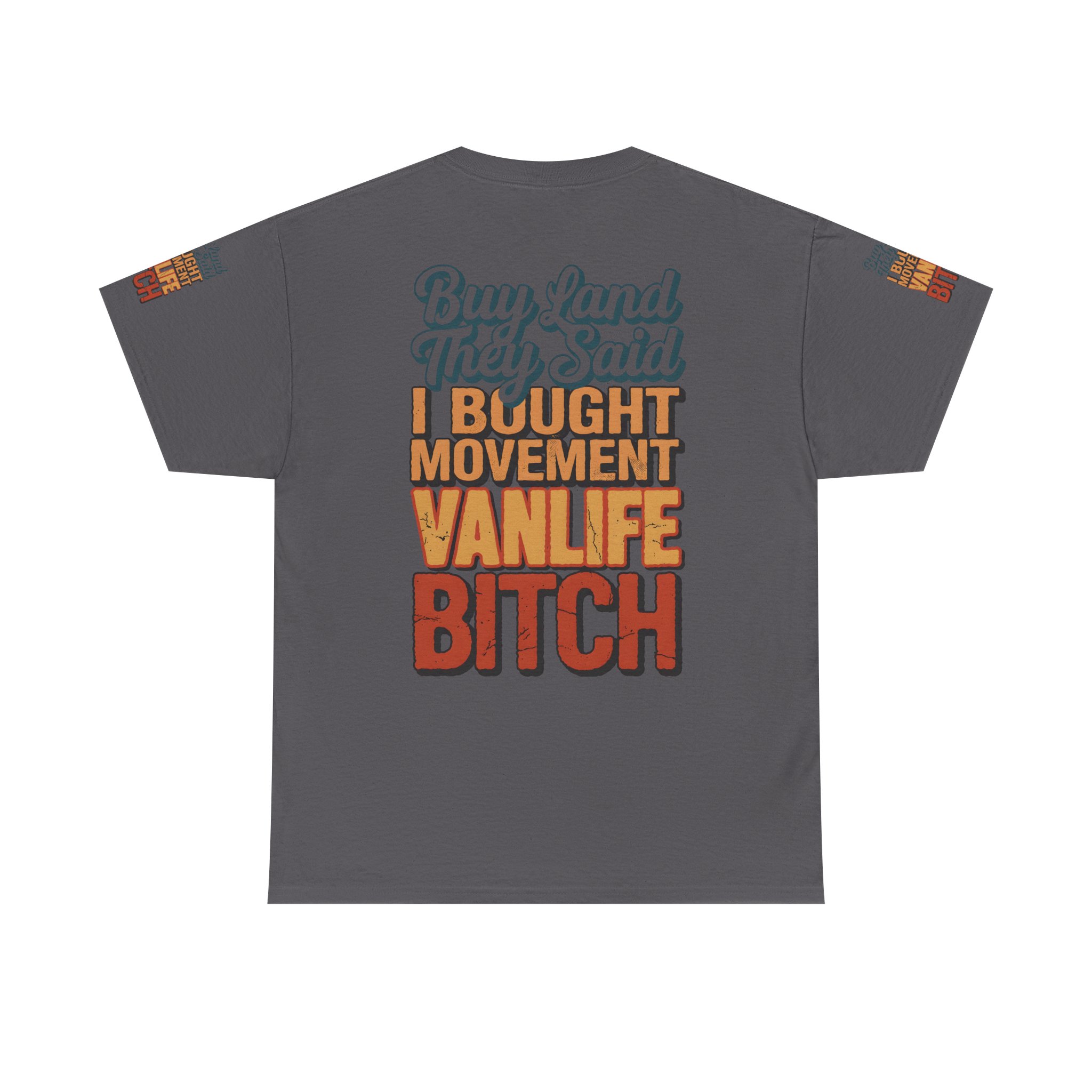 Unisex Heavy Cotton Tee — "Buy Land They Said" Design F**K-Line