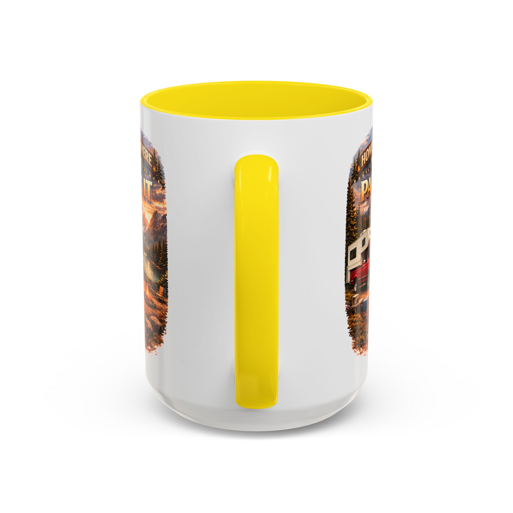 Accent Coffee Mug (11, 15oz) — "Home Is Where You Park It" Design Scenic-Line