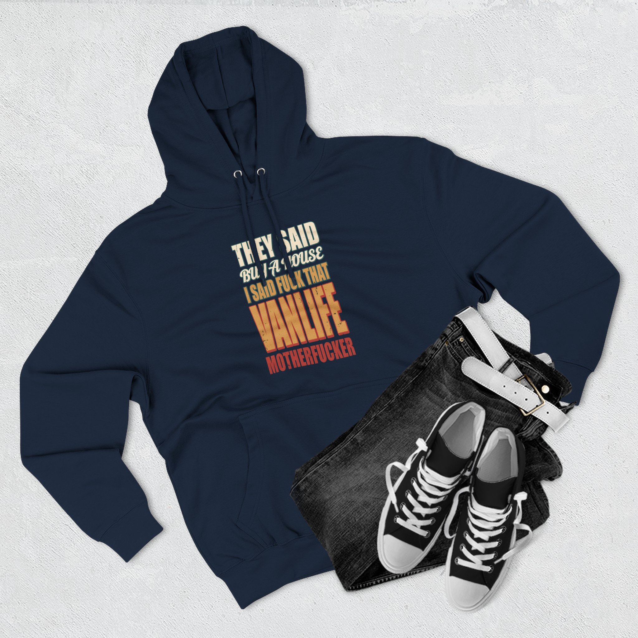 5697470266849994164_2048.jpeg Three-Panel Fleece Hoodie - "They Said Buy A House" Design F**K-Line