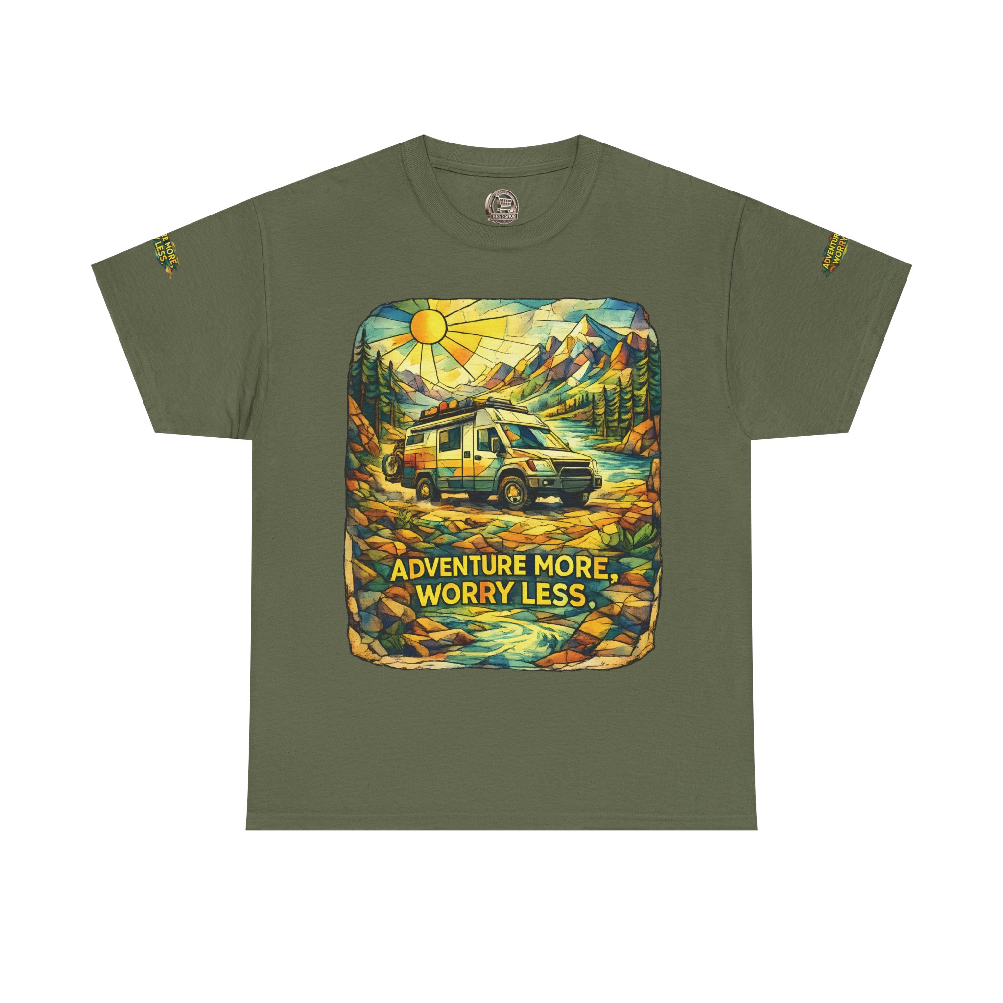 5699217678787903313_2048.jpeg Unisex Heavy Cotton Tee — "Adventure More Worry Less" Design Cubic-Line