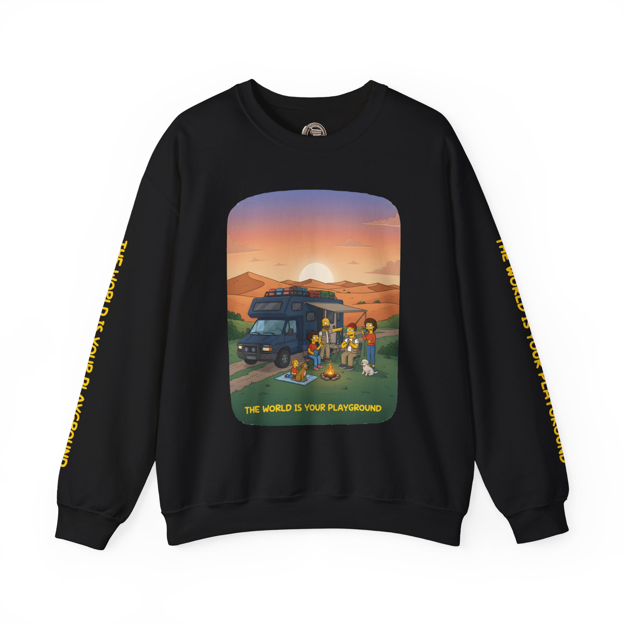 Unisex Heavy Blend™ Crewneck Sweatshirt — "The World Is Your playground" Design Sitcom-Line