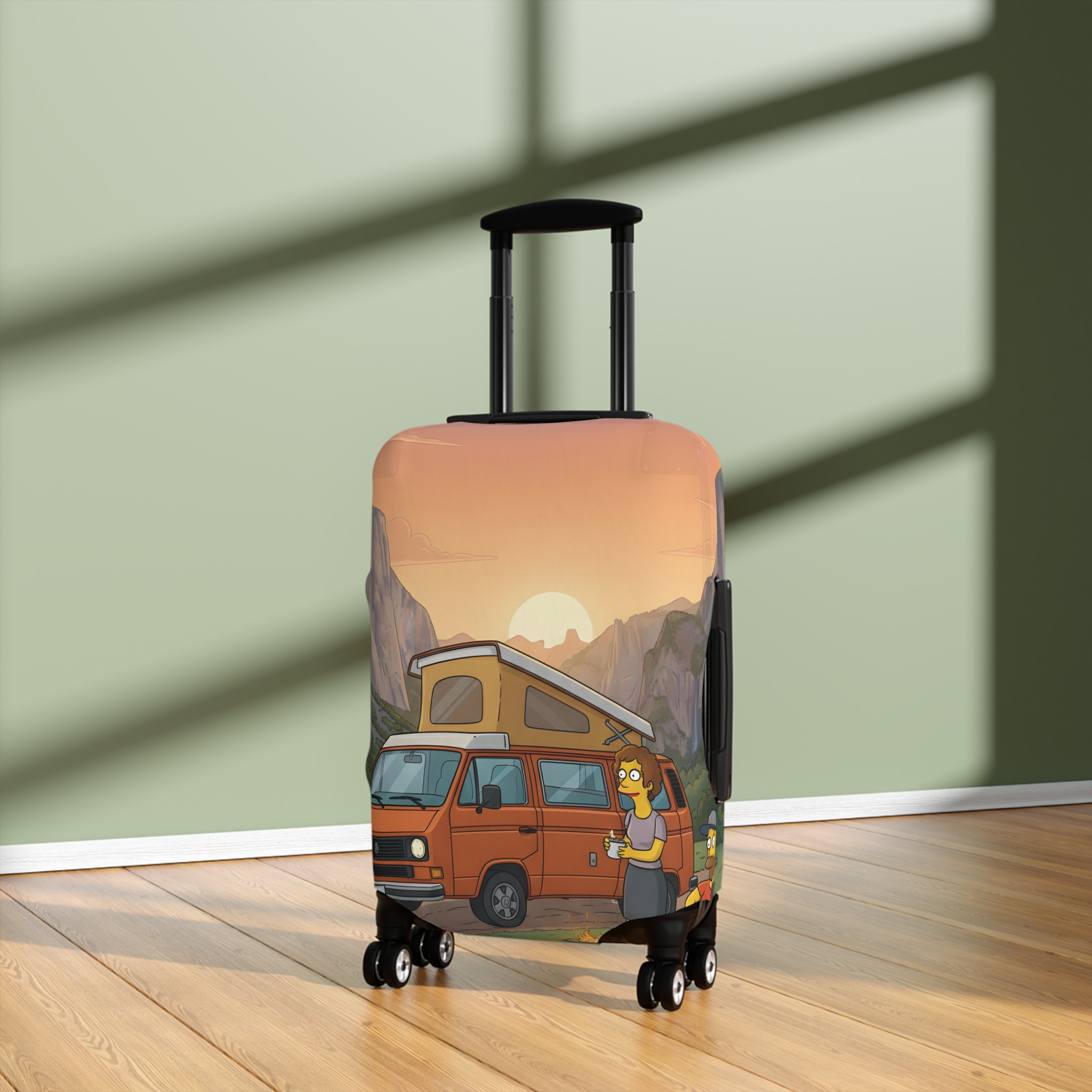 Luggage Cover — Adventure Camper Sketch Travel Suitcase(Design Sitcom-Line)
