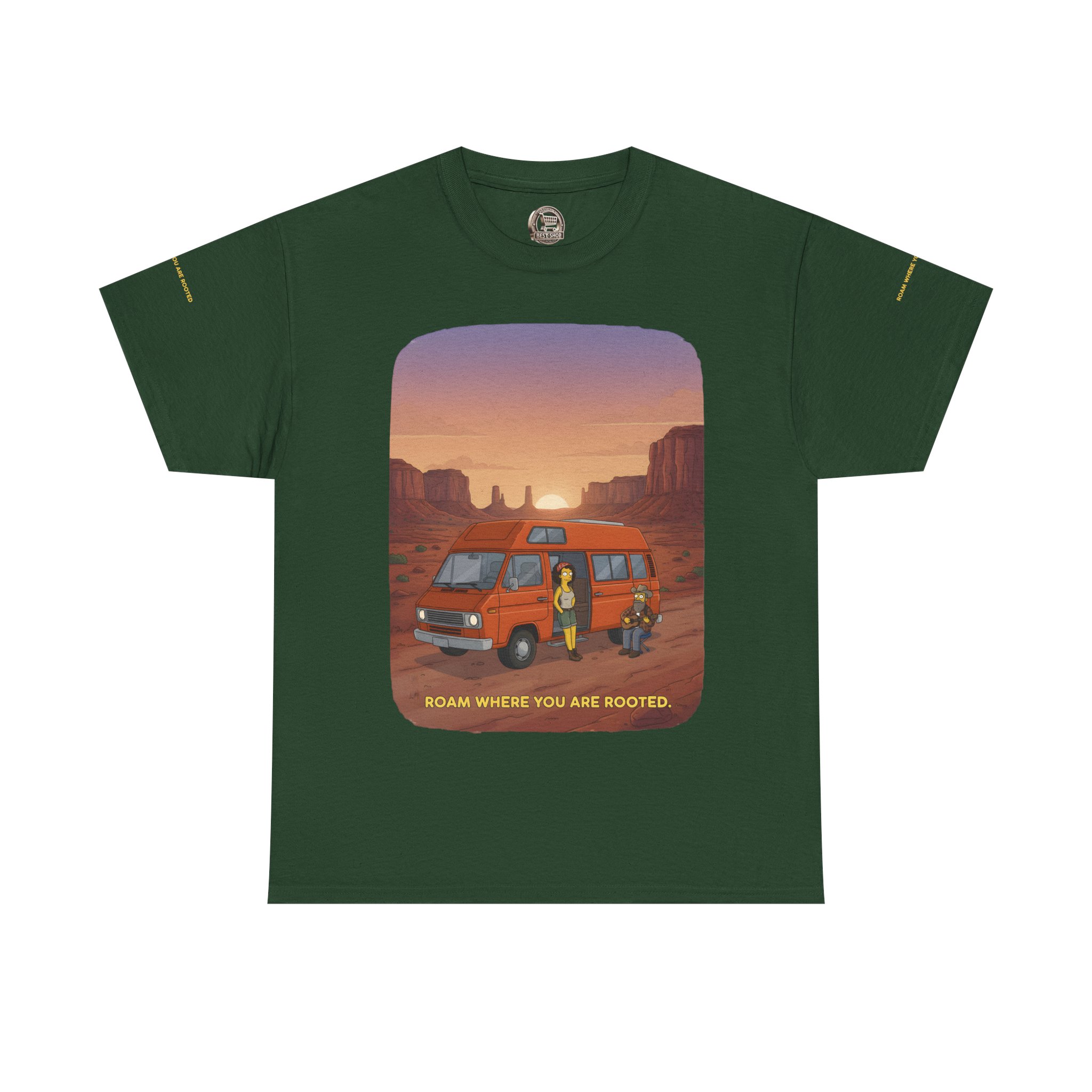 Unisex Heavy Cotton Tee — "Roam Where You Are Rooted" Design Sitcom-Line
