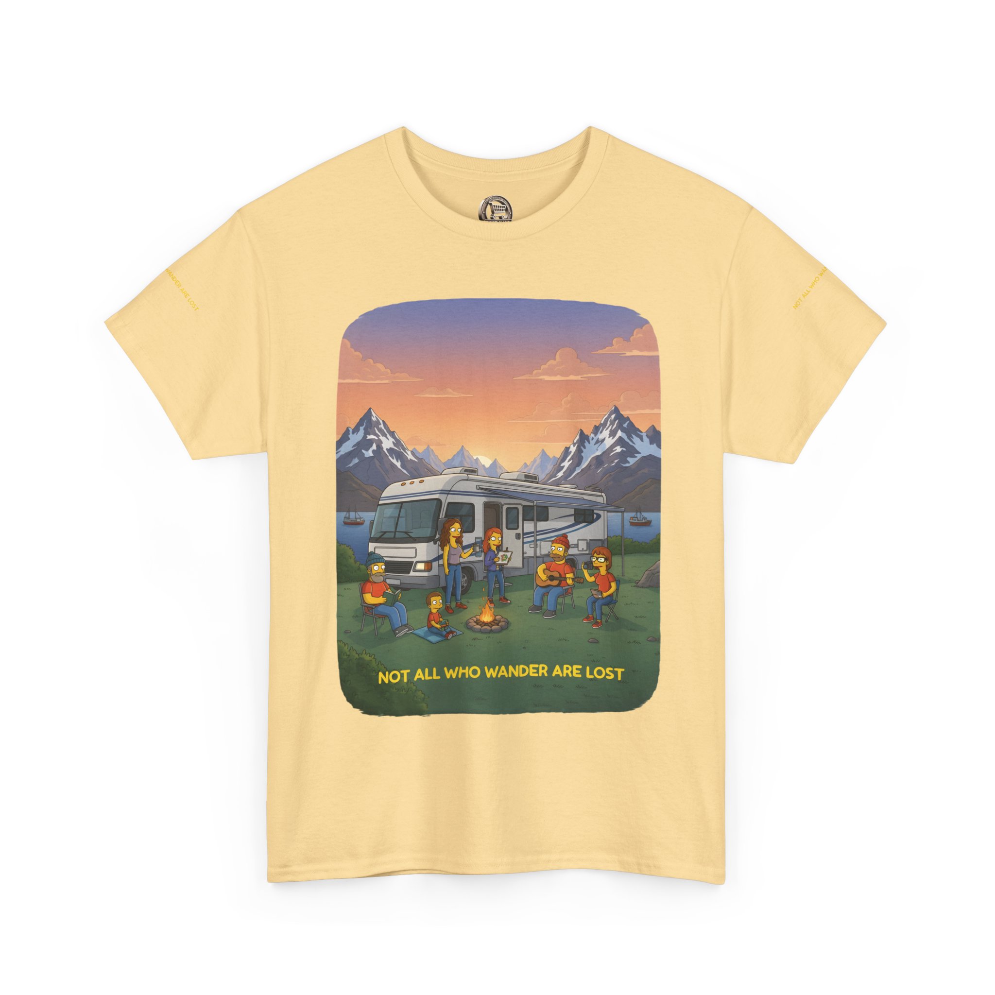 Unisex Heavy Cotton Tee — "Not All Who Wander Are Lost" Design Sitcom-Line