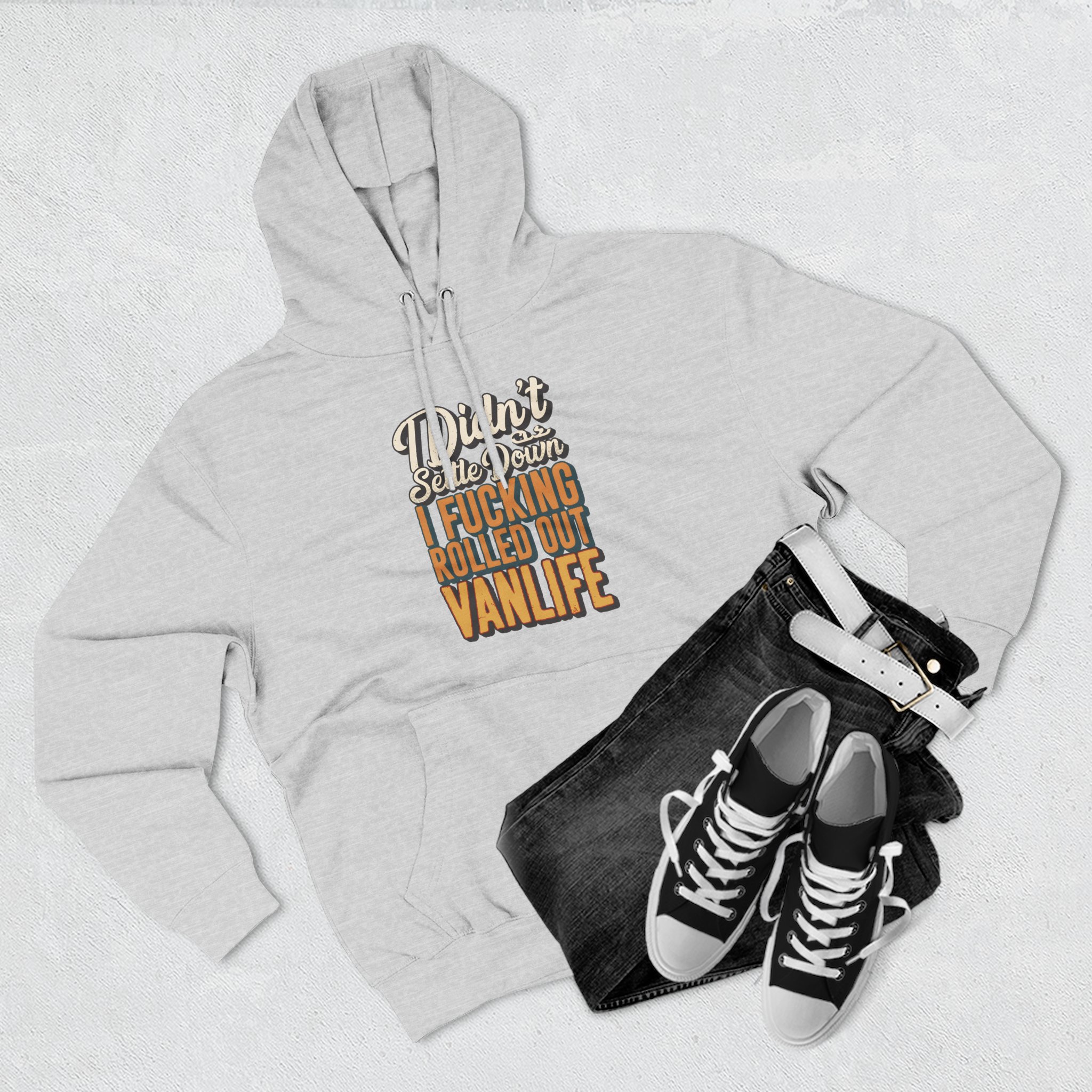 Three-Panel Fleece Hoodie - "Dind´t Settle Down" Design F**K-Line