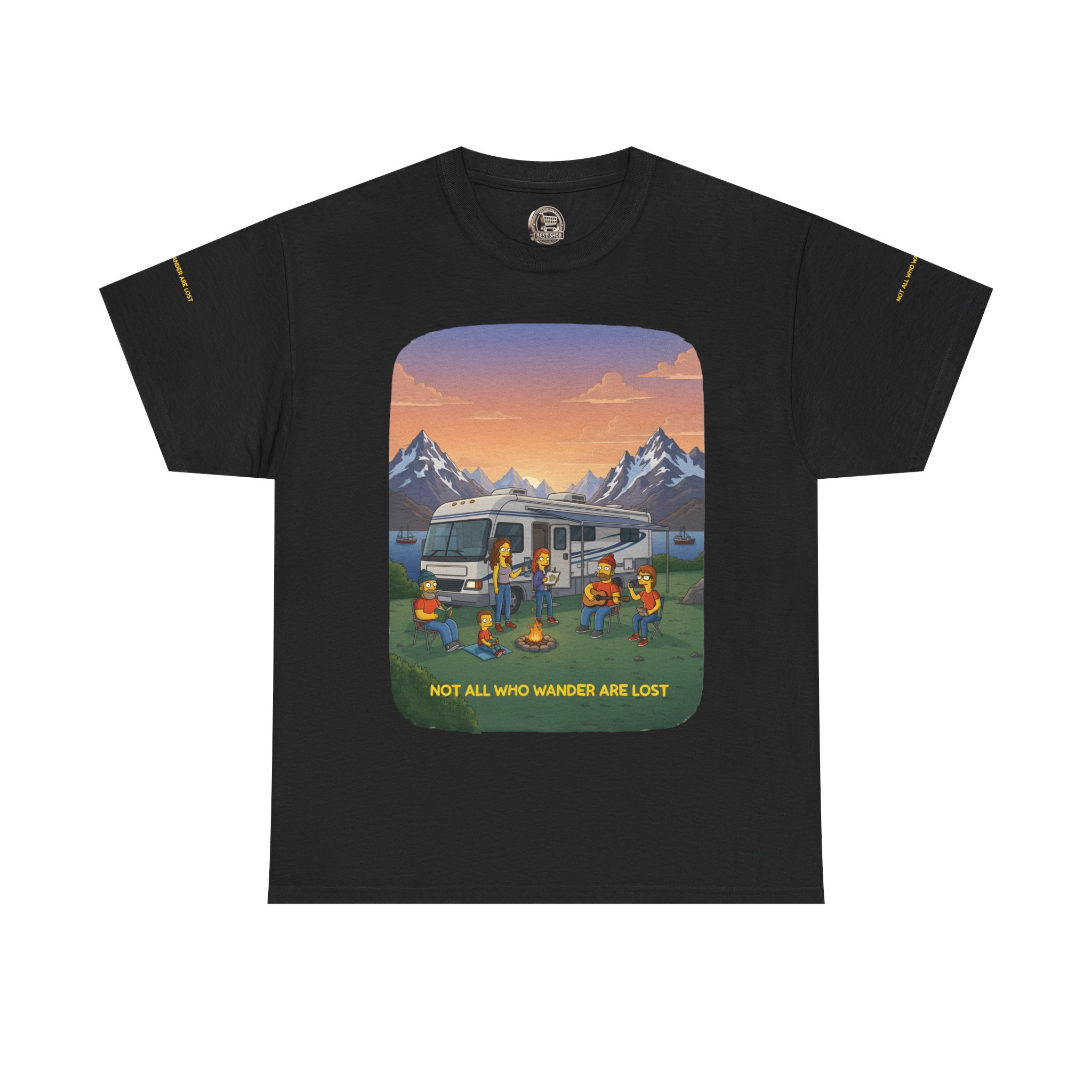 Unisex Heavy Cotton Tee — "Not All Who Wander Are Lost" Design Sitcom-Line