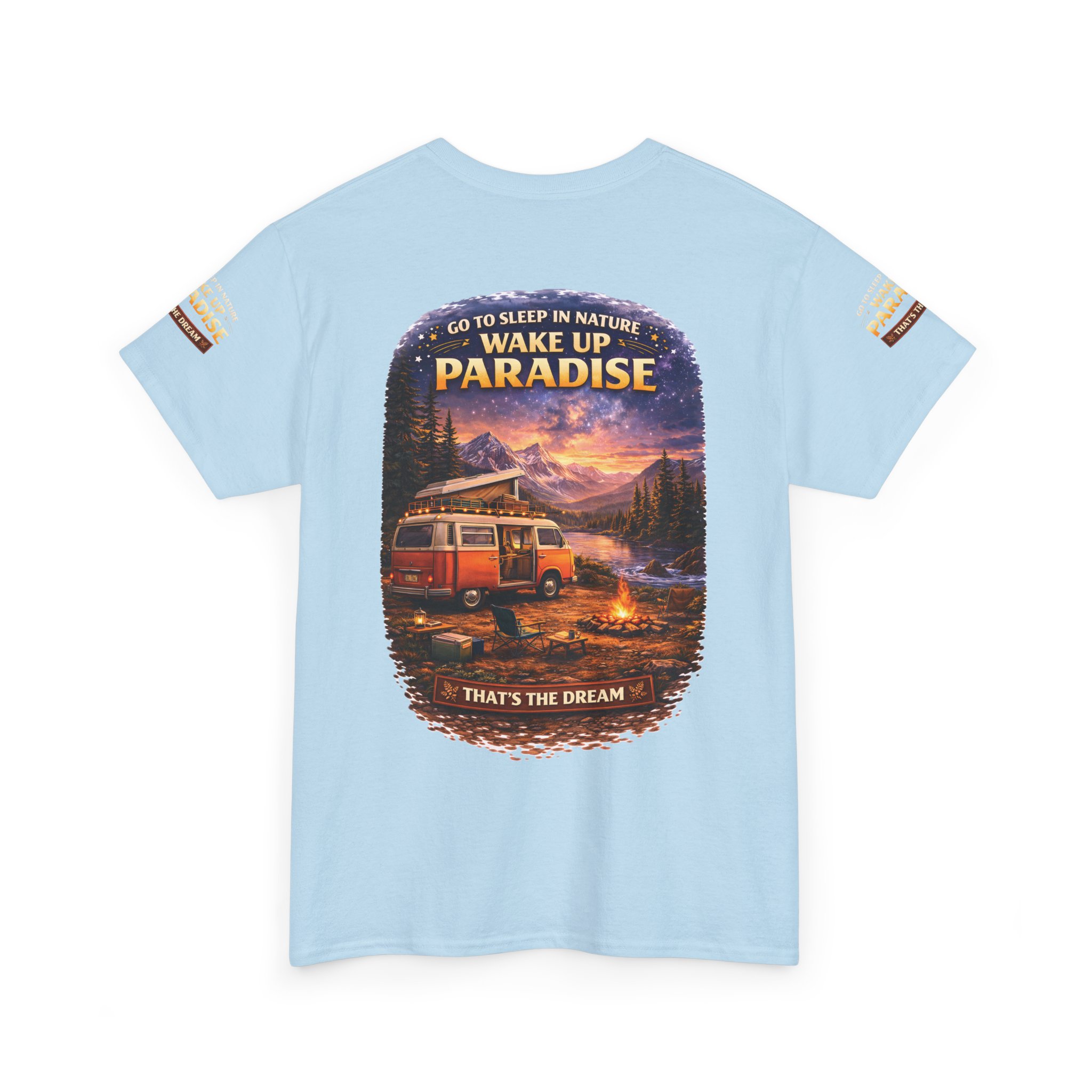 Unisex Heavy Cotton Tee — "Go To Sleep In Nature " Design Scenic-Line
