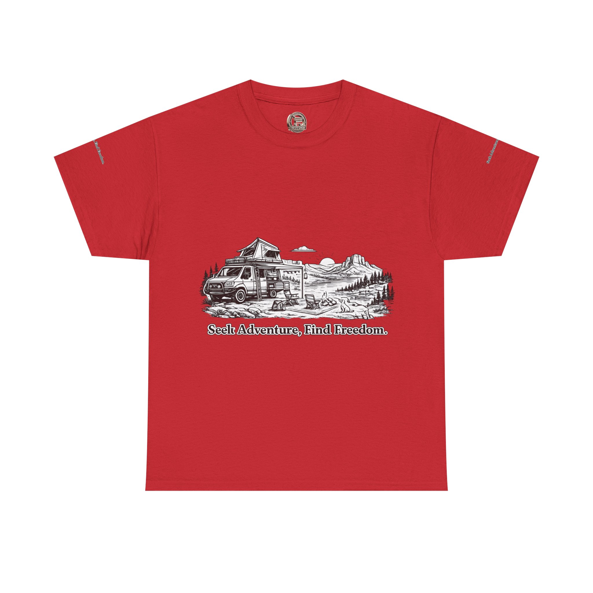 5745144872449225101_2048.jpeg Unisex Heavy Cotton Tee — "Seek Adventure, Find Freedom" Design Minimal-Line