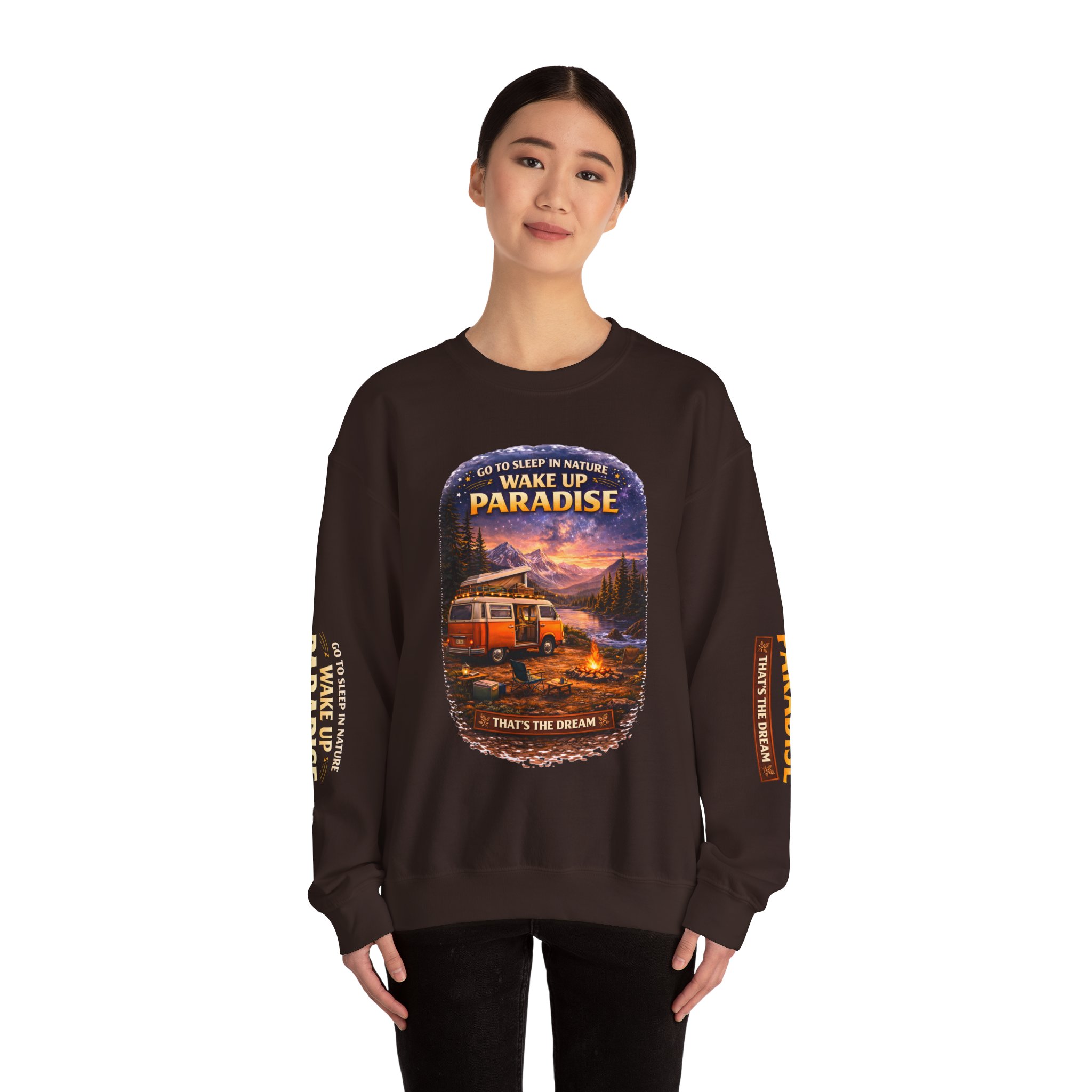 Unisex Heavy Blend™ Crewneck Sweatshirt — "Go To Sleep Nature " Design Scenic-Line