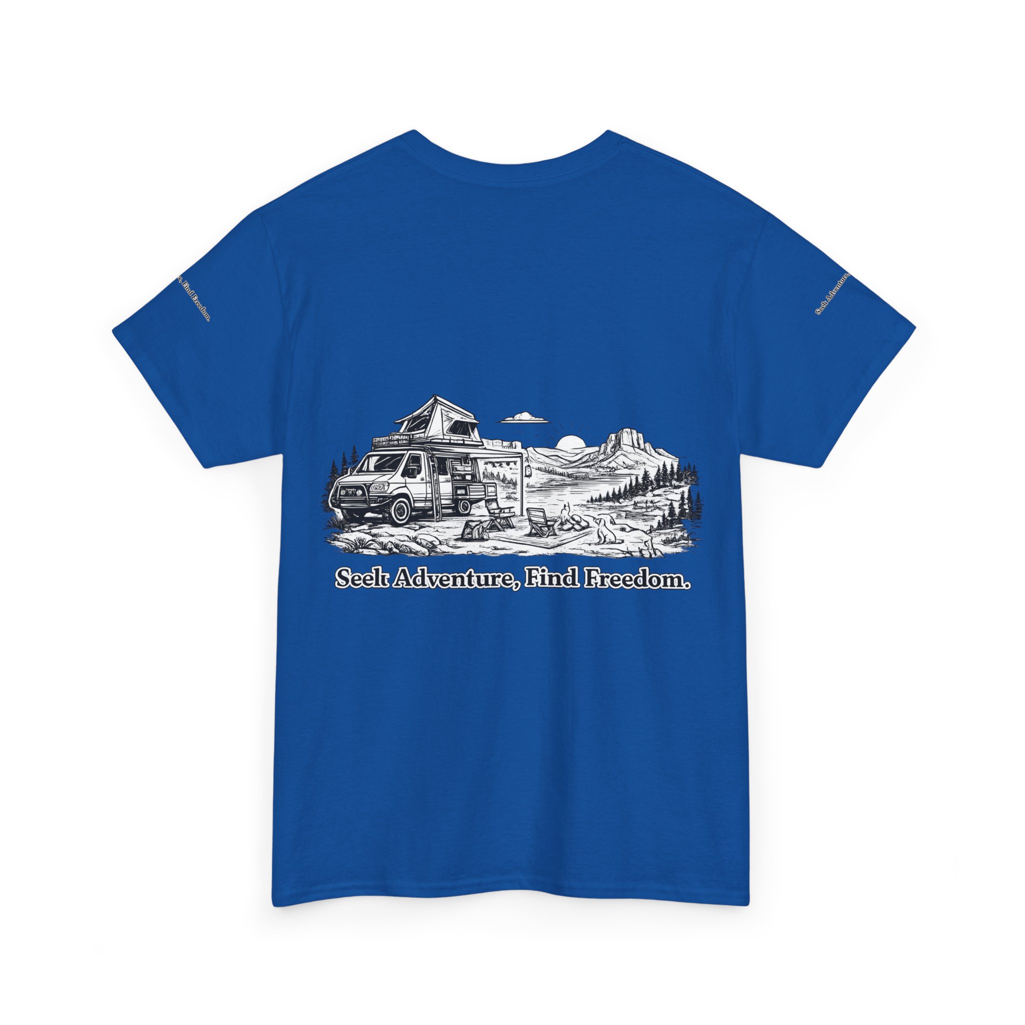 5753175586916673509_2048.jpeg Unisex Heavy Cotton Tee — "Seek Adventure, Find Freedom" Design Minimal-Line