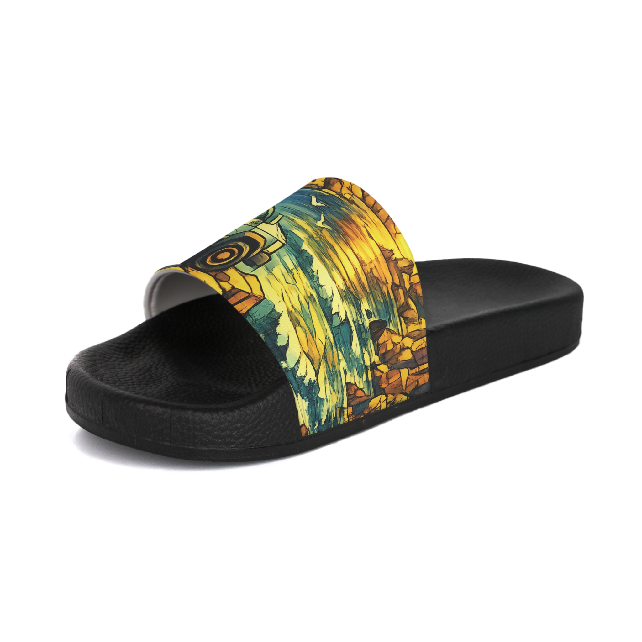 Women's Slide Sandals - Camper Van Slides (Cubic-Line)